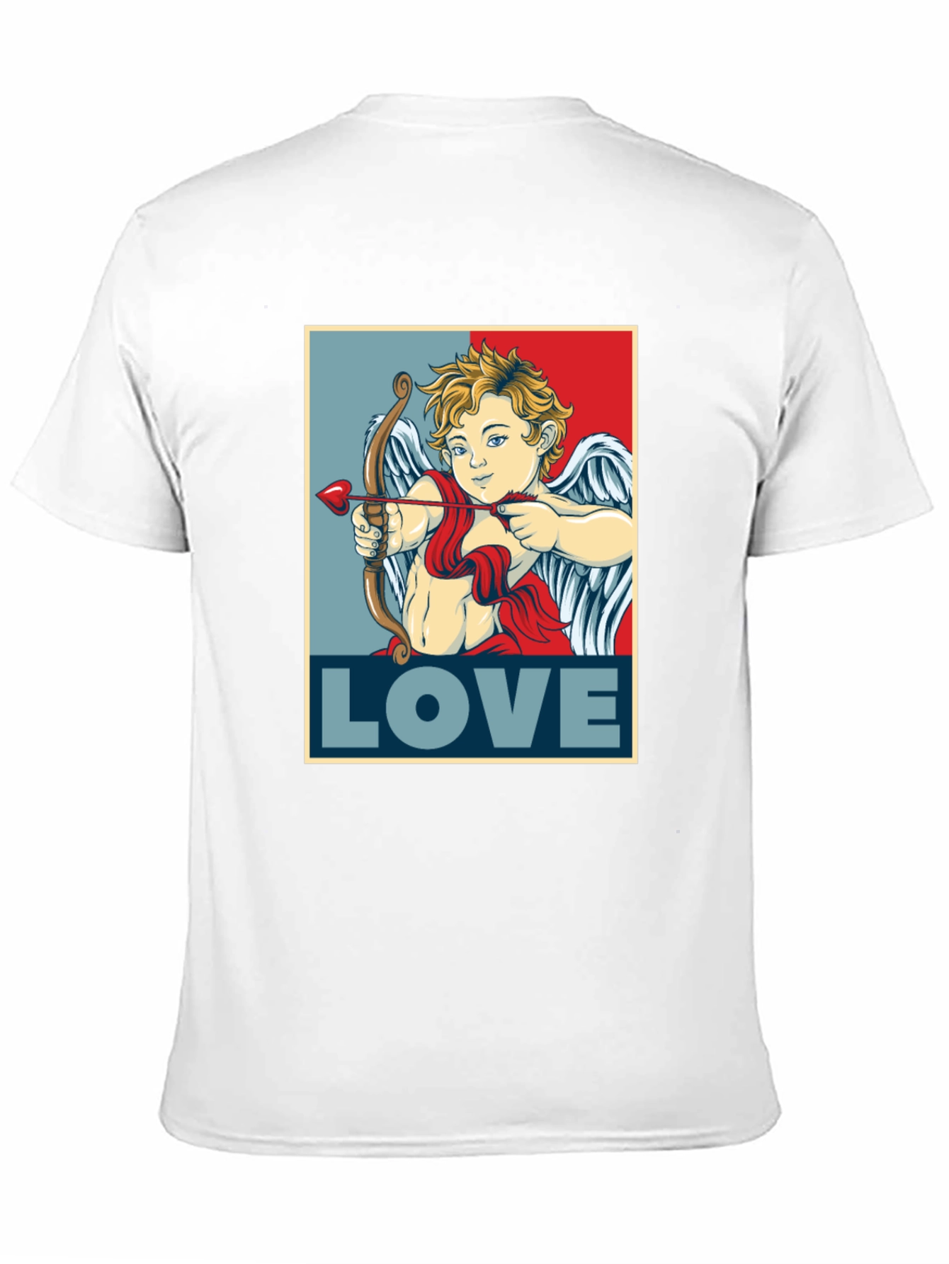 Cupid LOVE Valentines Day T-Shirt - Mens Black Tee