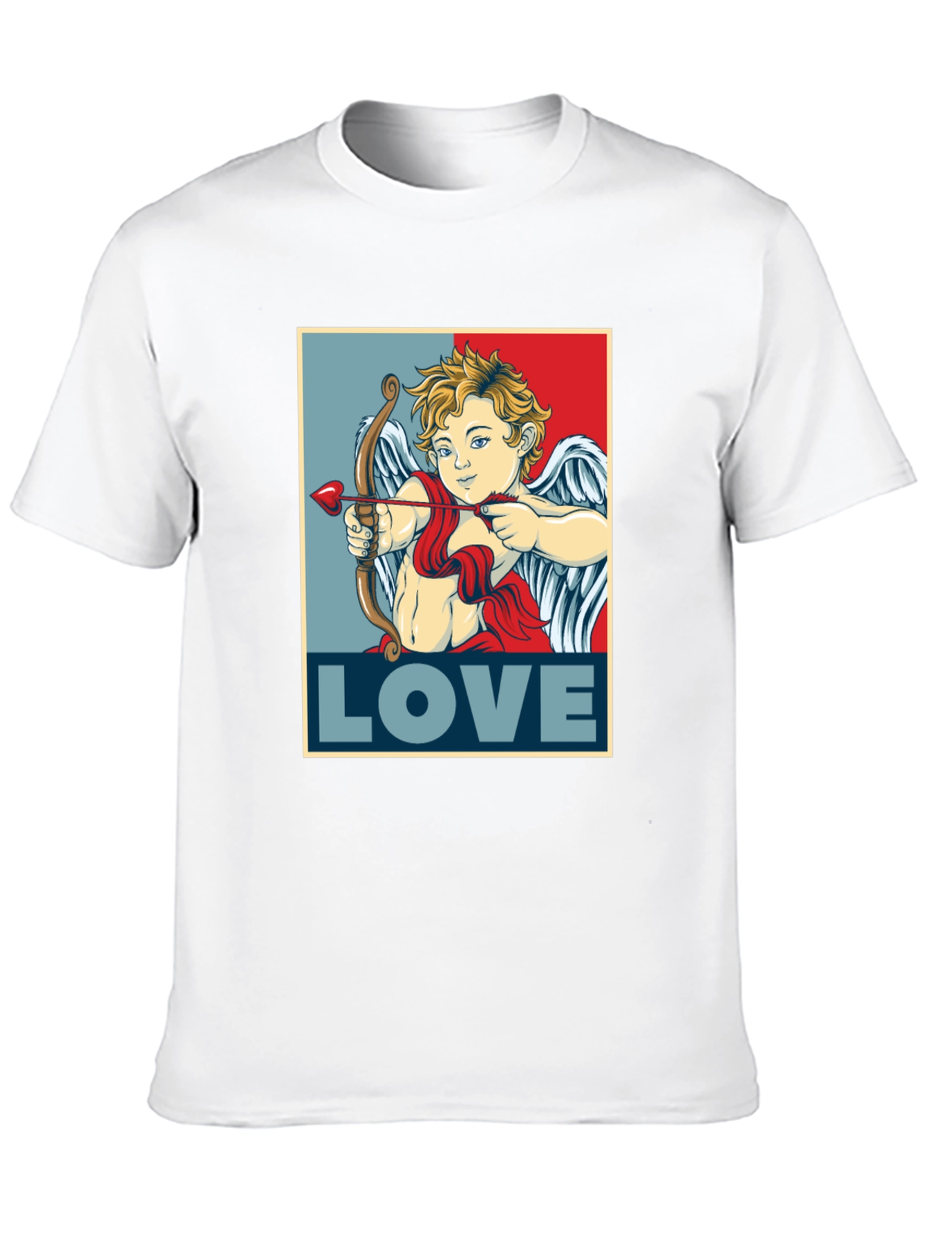 Cupid LOVE Valentines Day T-Shirt - Mens Black Tee
