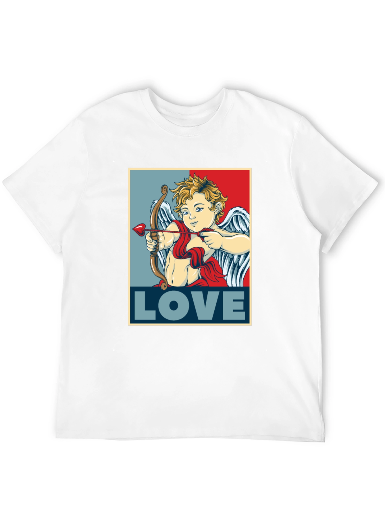 Cupid LOVE Valentines Day T-Shirt - Mens Black Tee