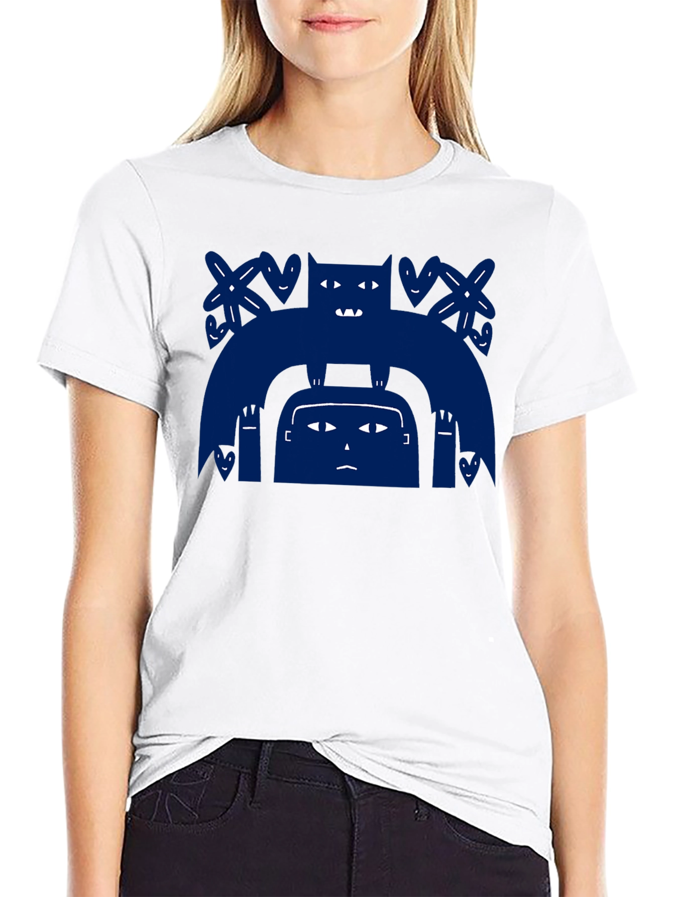 Monster Graphic Black Cotton T-Shirt