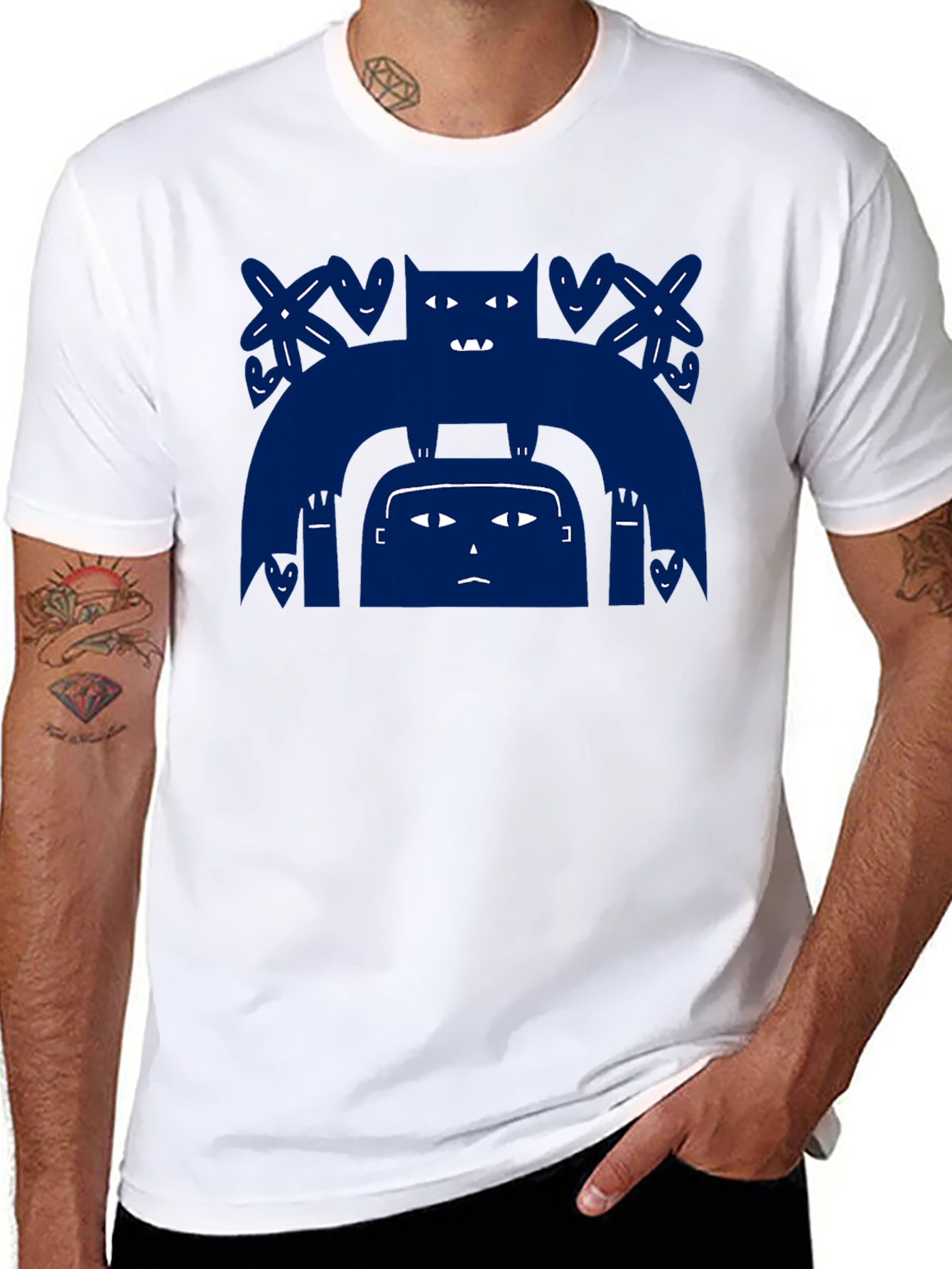 Monster Graphic Black Cotton T-Shirt