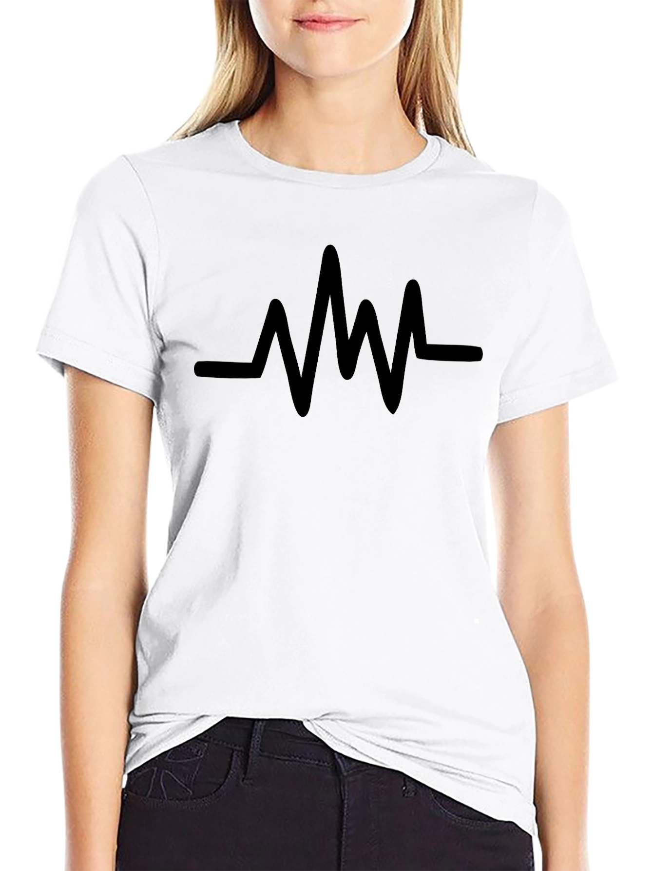 Heartbeat Pulse T-Shirt - Black Graphic Tee