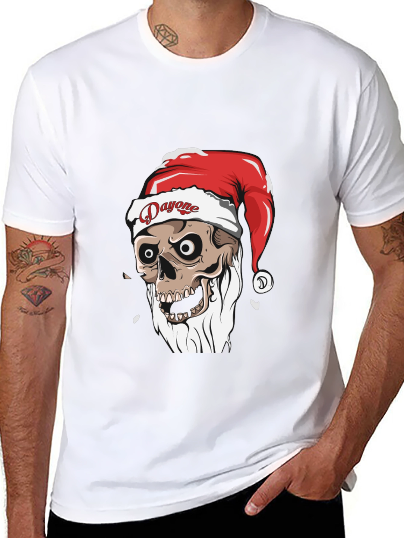 Dayone Skeleton Santa T-Shirt - Graphic Tee