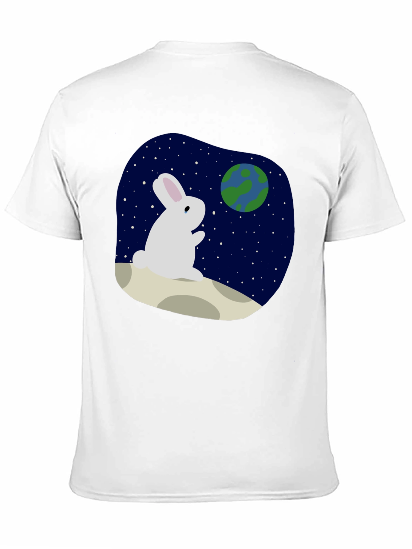 Rabbit on Moon T-Shirt - Space Lover Tee