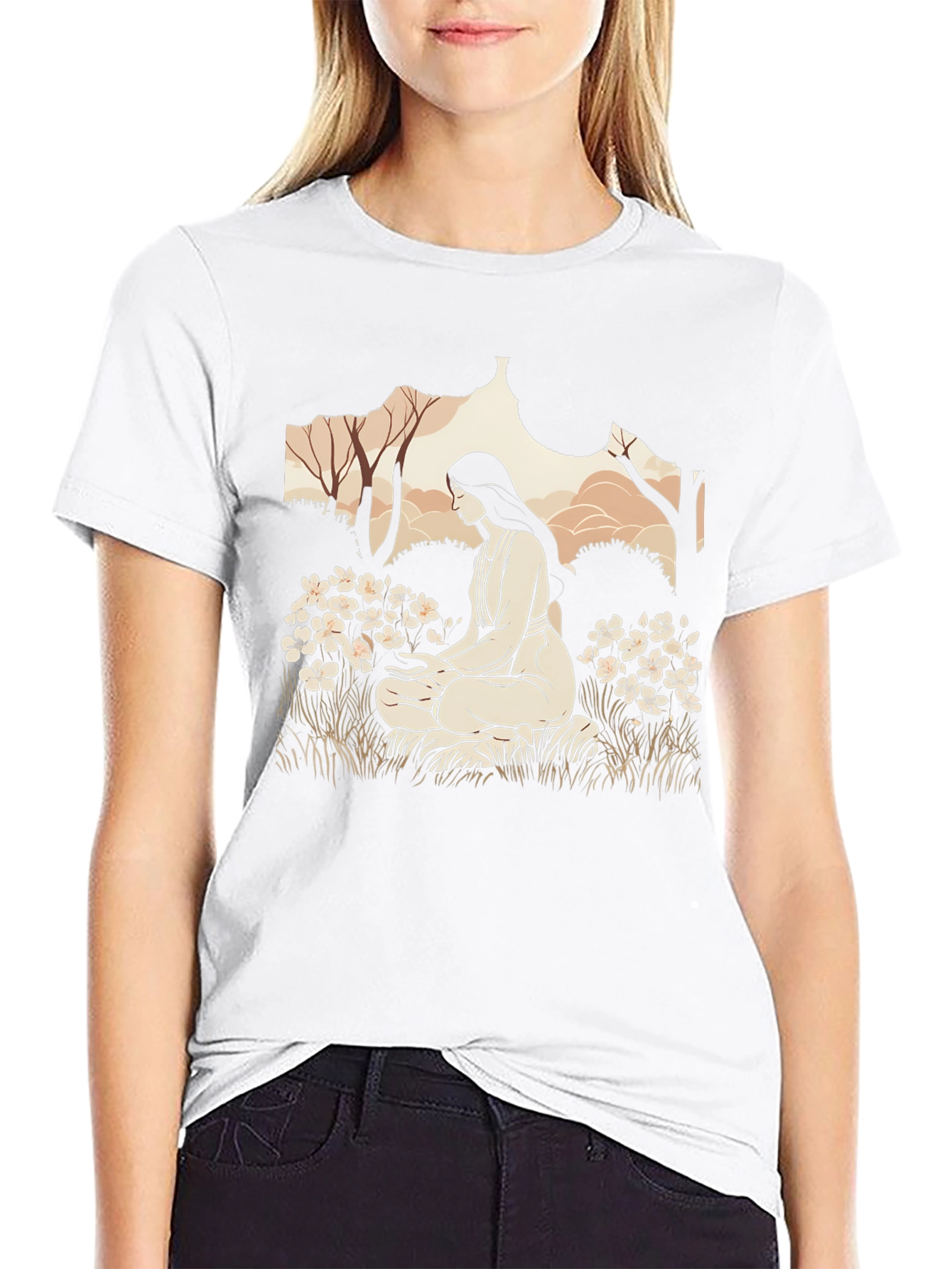 Nature Meditation Graphic Tee - Black