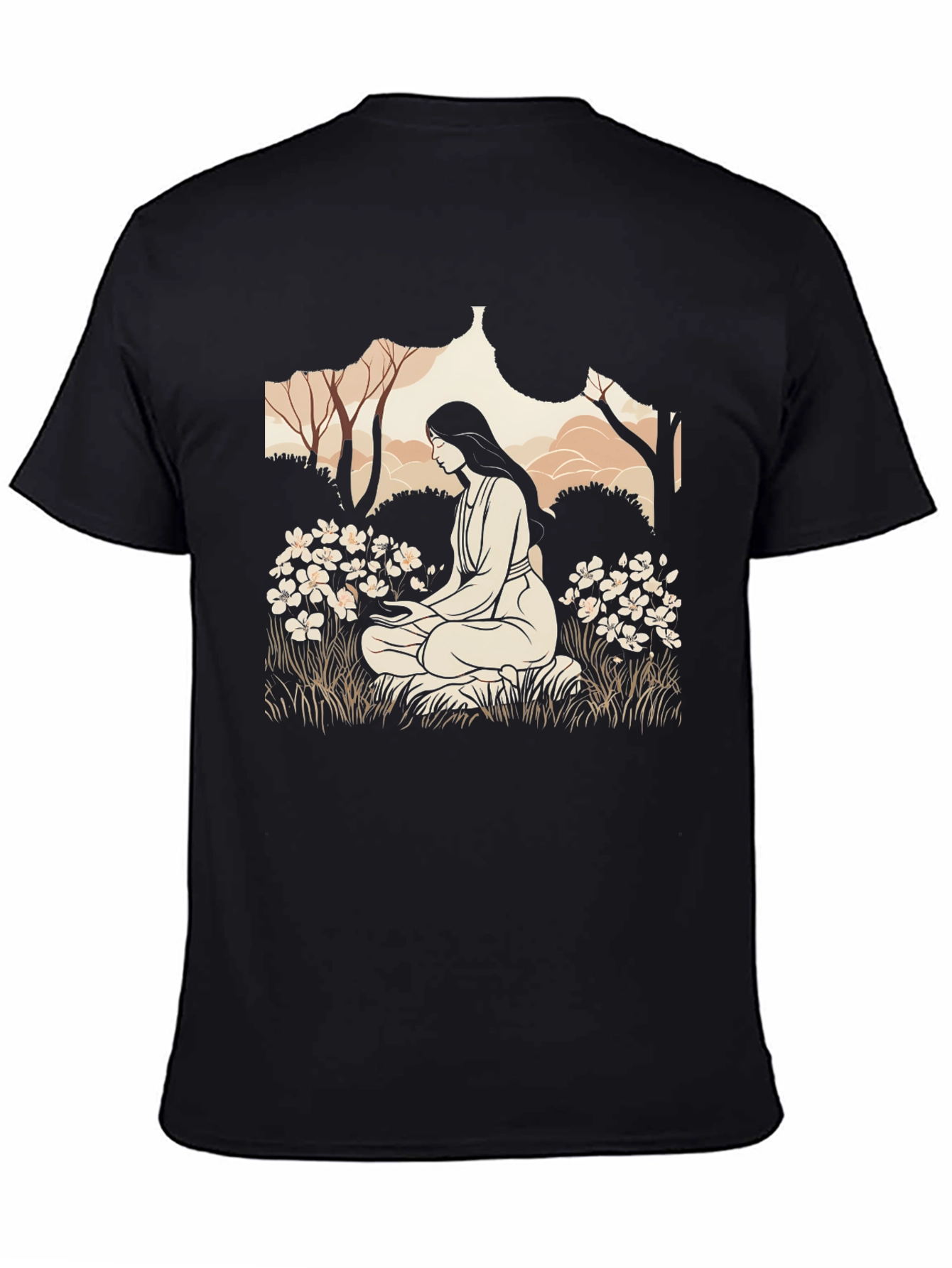Nature Meditation Graphic Tee - Black