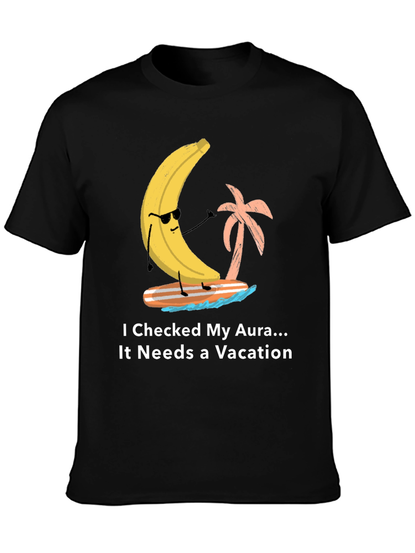 Vacation Aura Graphic T-Shirt Banana Surfer