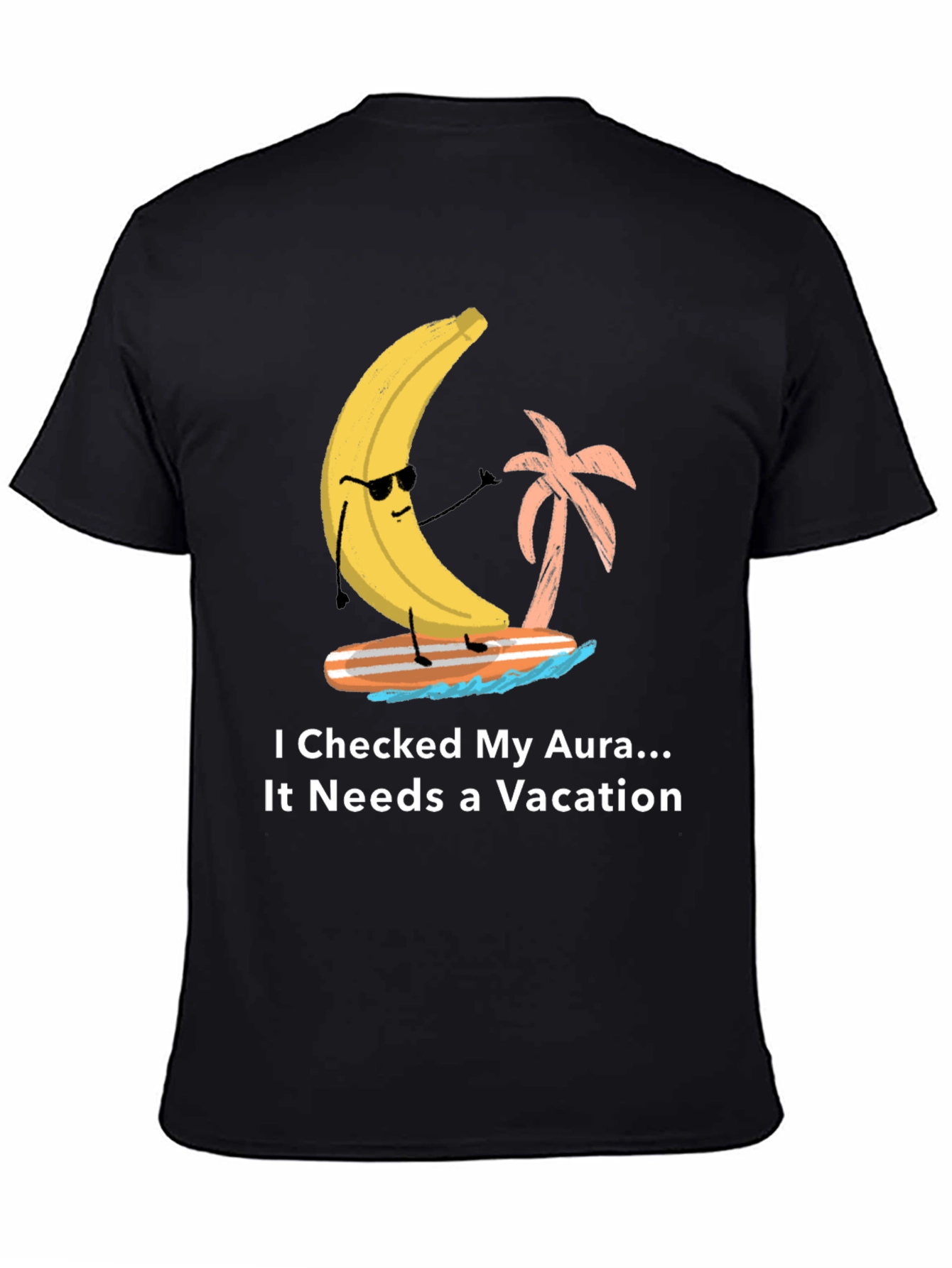 Vacation Aura Graphic T-Shirt Banana Surfer