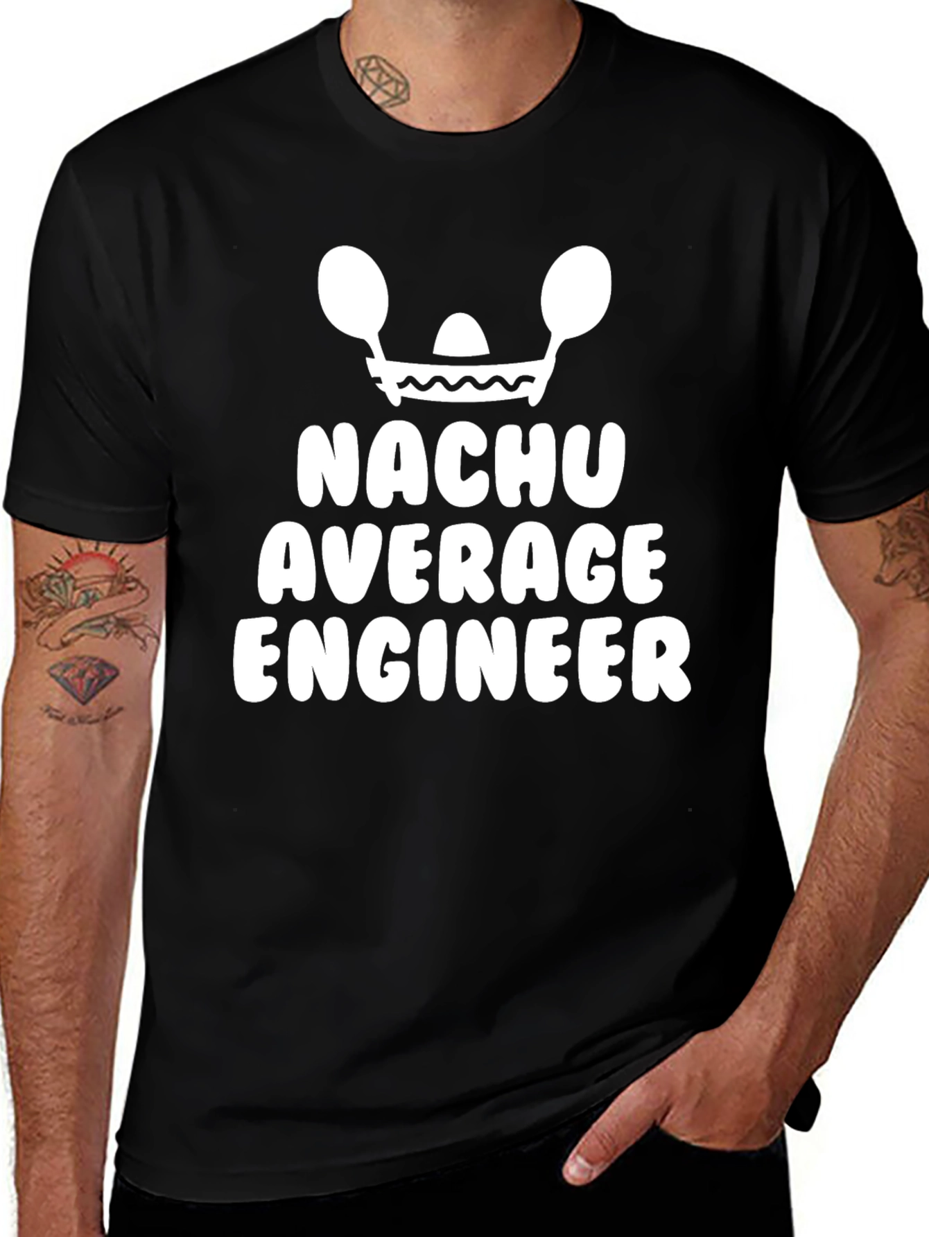 Funny Nachu Average Engineer Graphic T-Shirt