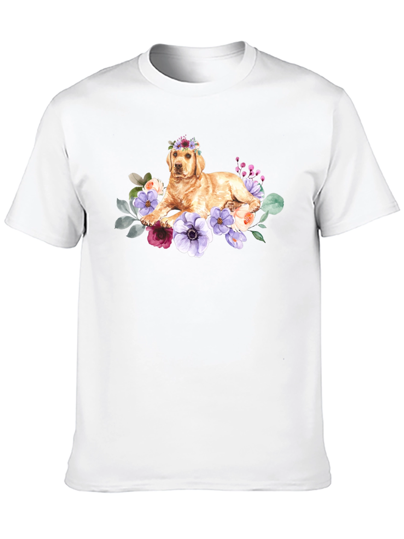 Golden Retriever Floral Crown T-Shirt