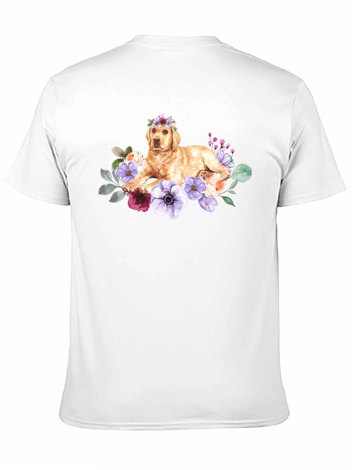 Golden Retriever Floral Crown T-Shirt