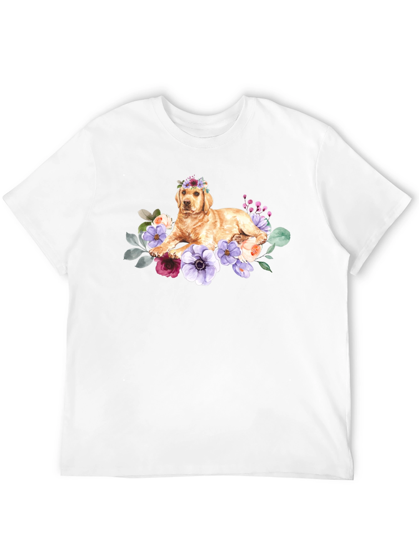 Golden Retriever Floral Crown T-Shirt