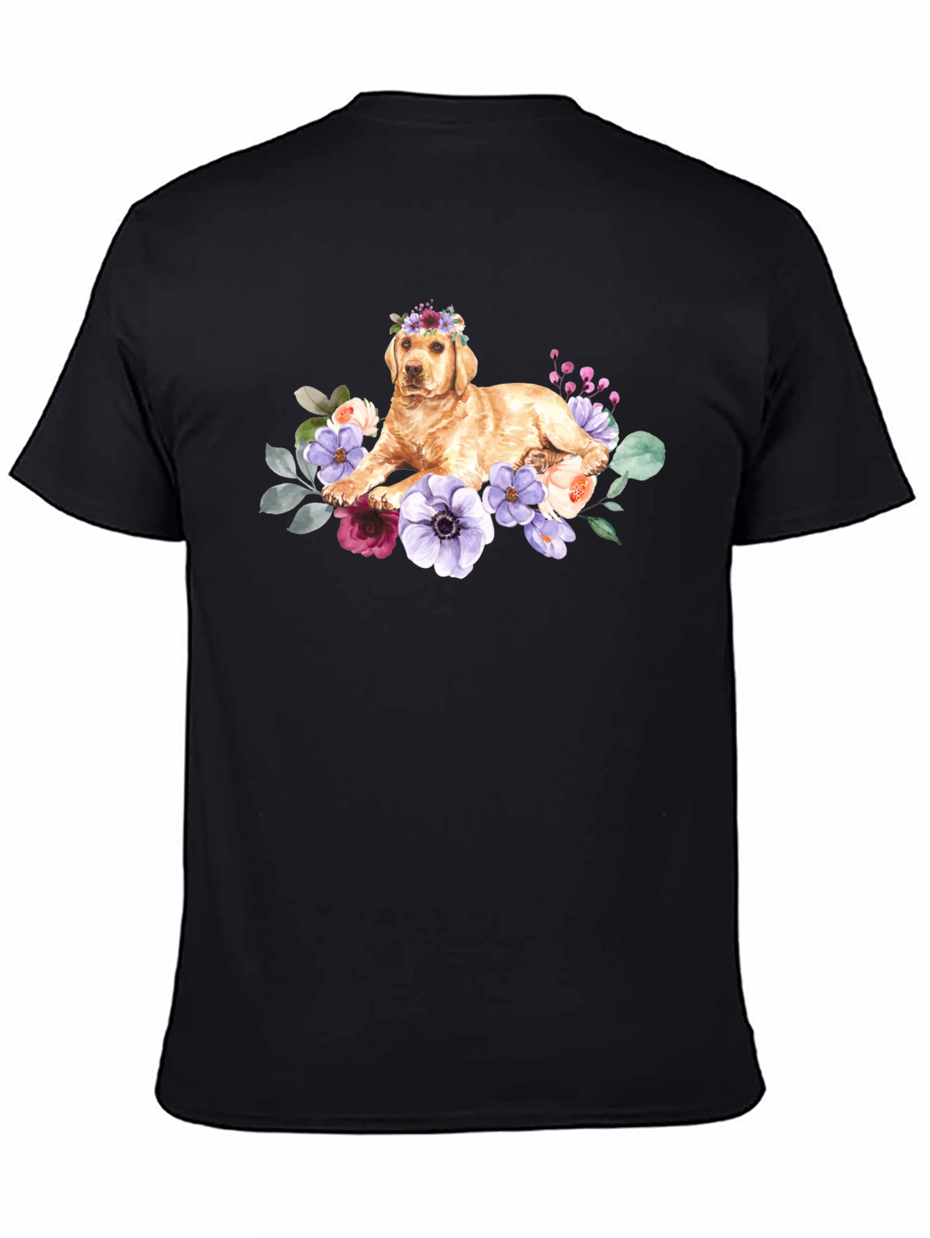 Golden Retriever Floral Crown T-Shirt