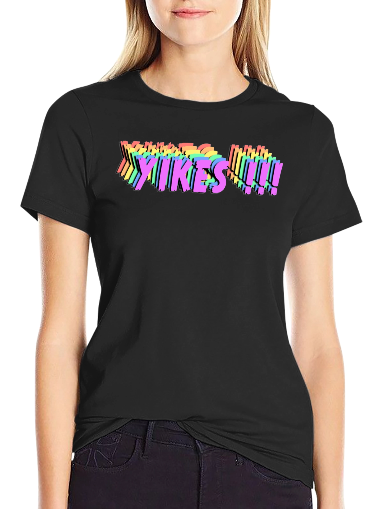 Yikes! Rainbow Graphic T-Shirt - Bold Statement Tee
