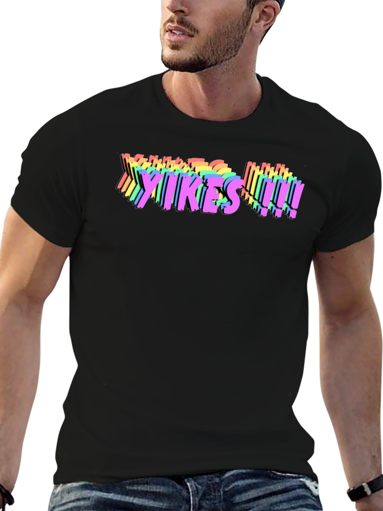 Yikes! Rainbow Graphic T-Shirt - Bold Statement Tee