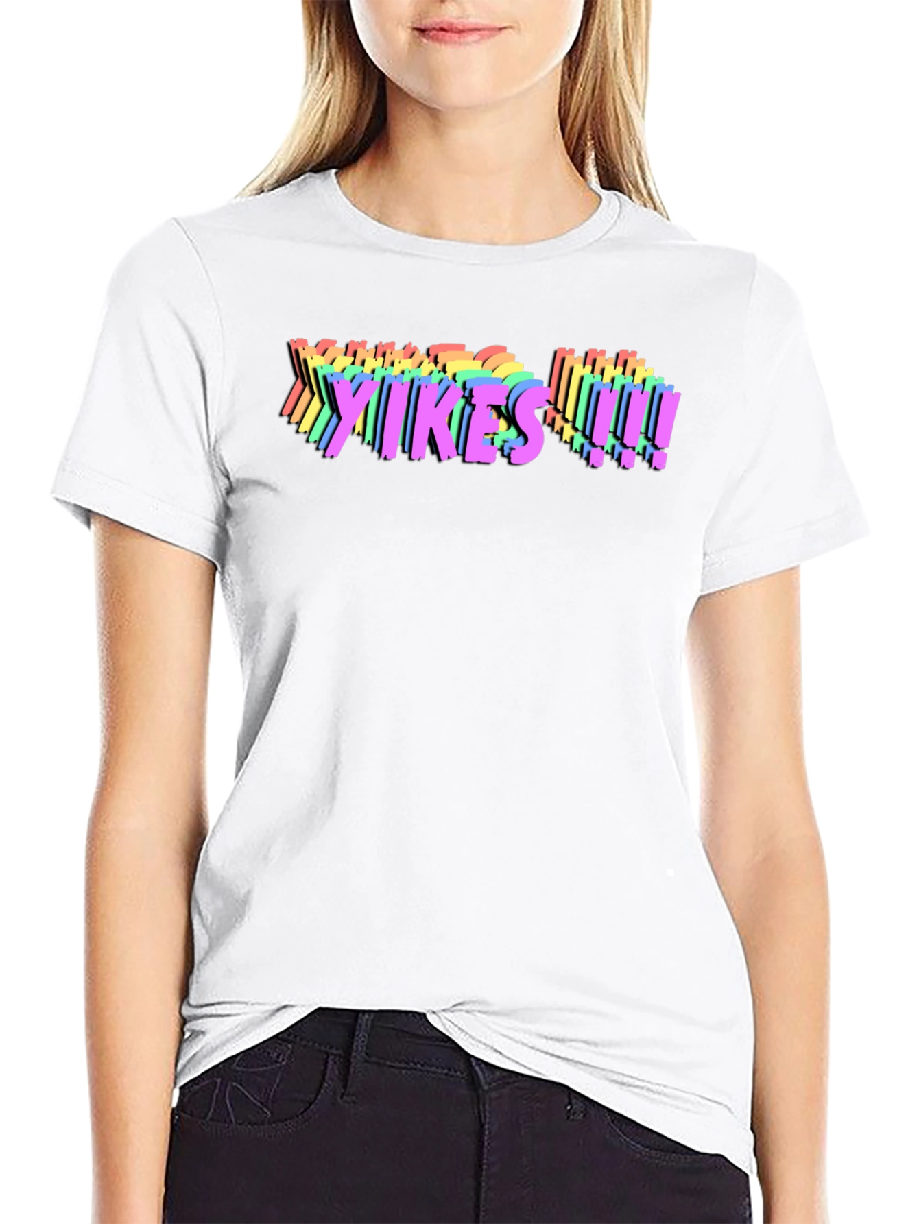 Yikes! Rainbow Graphic T-Shirt - Bold Statement Tee
