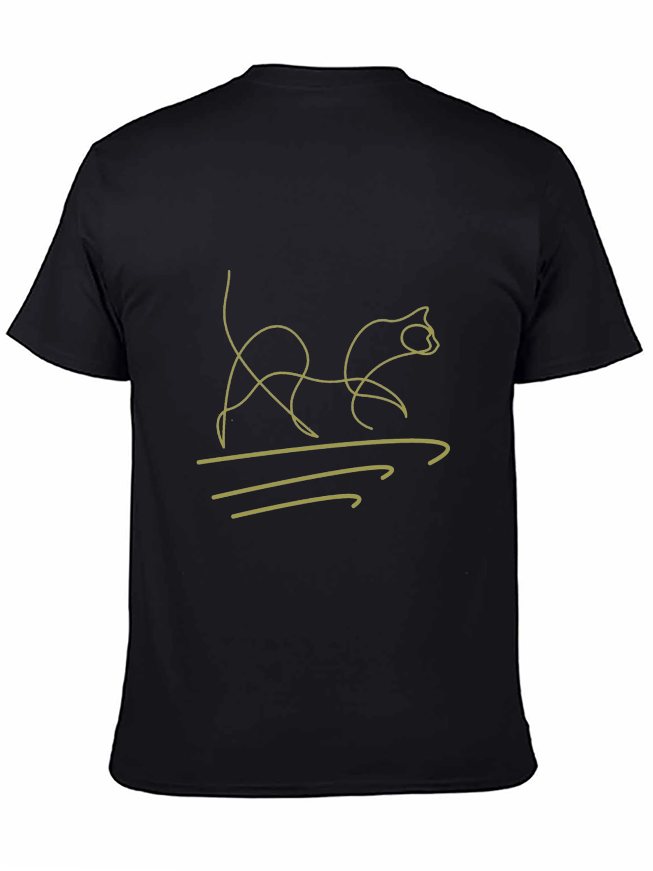 Modern Cat Line Art Graphic T-Shirt