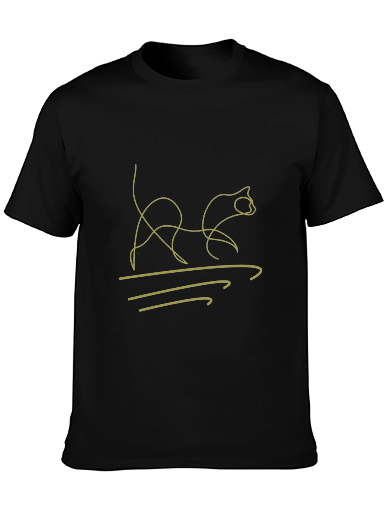 Modern Cat Line Art Graphic T-Shirt