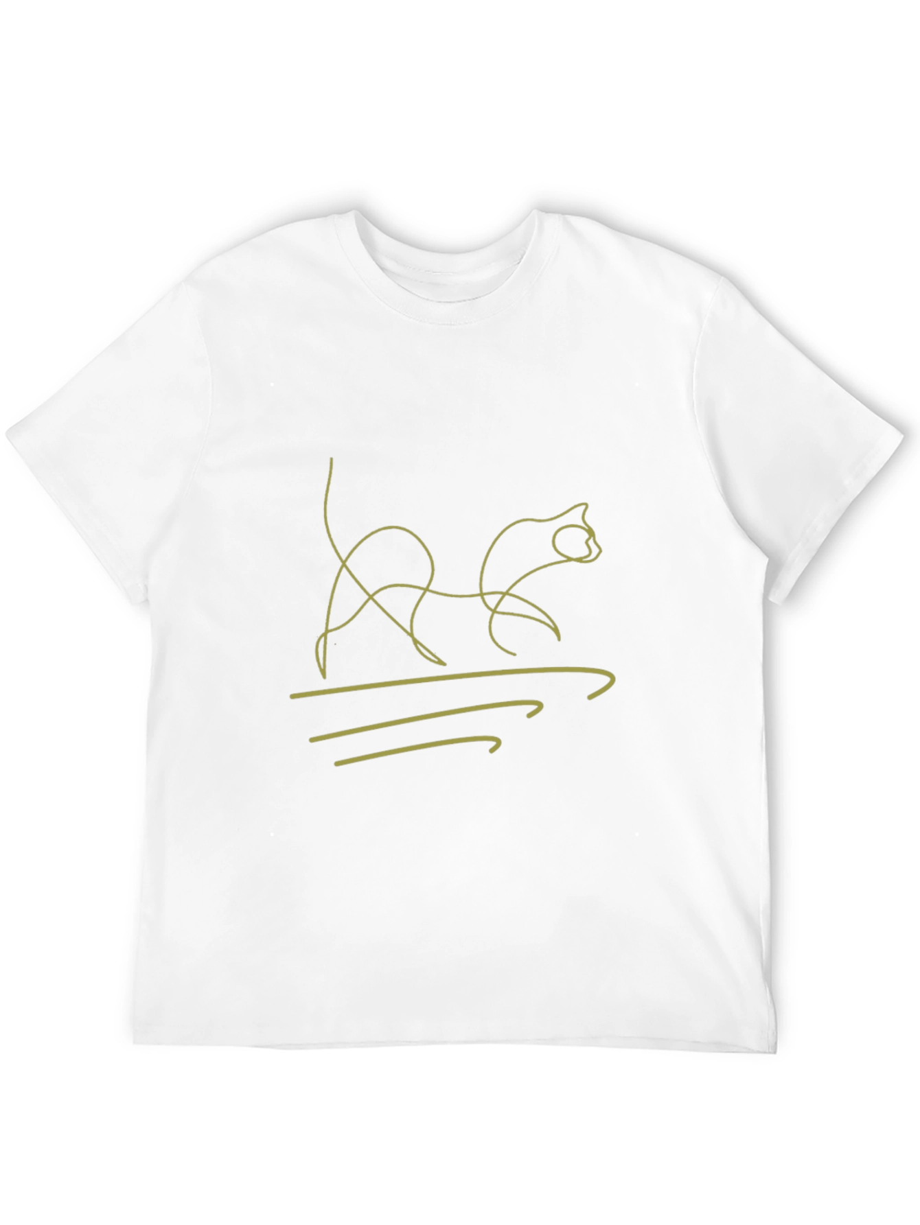 Modern Cat Line Art Graphic T-Shirt