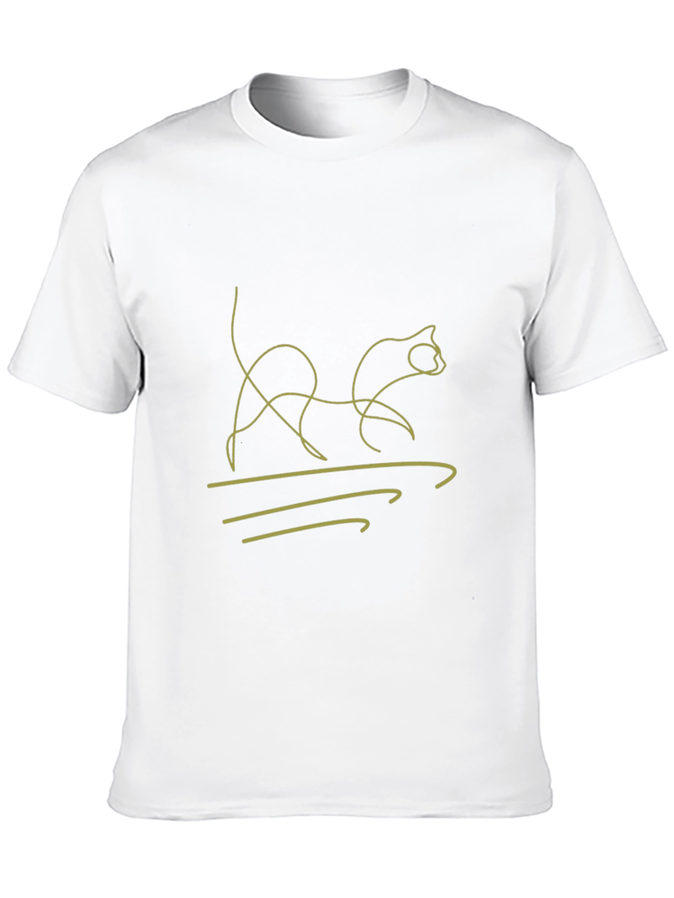 Modern Cat Line Art Graphic T-Shirt