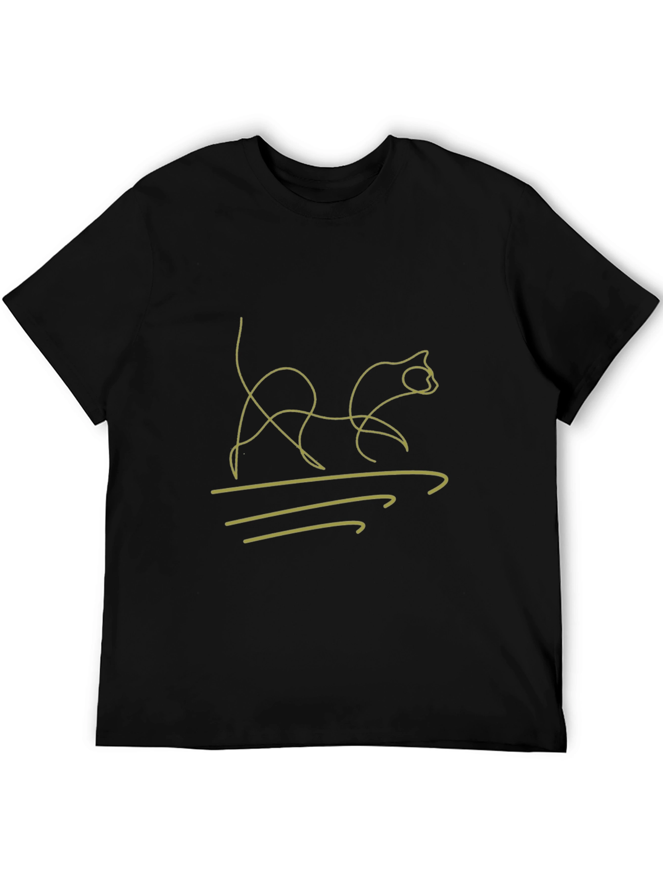 Modern Cat Line Art Graphic T-Shirt