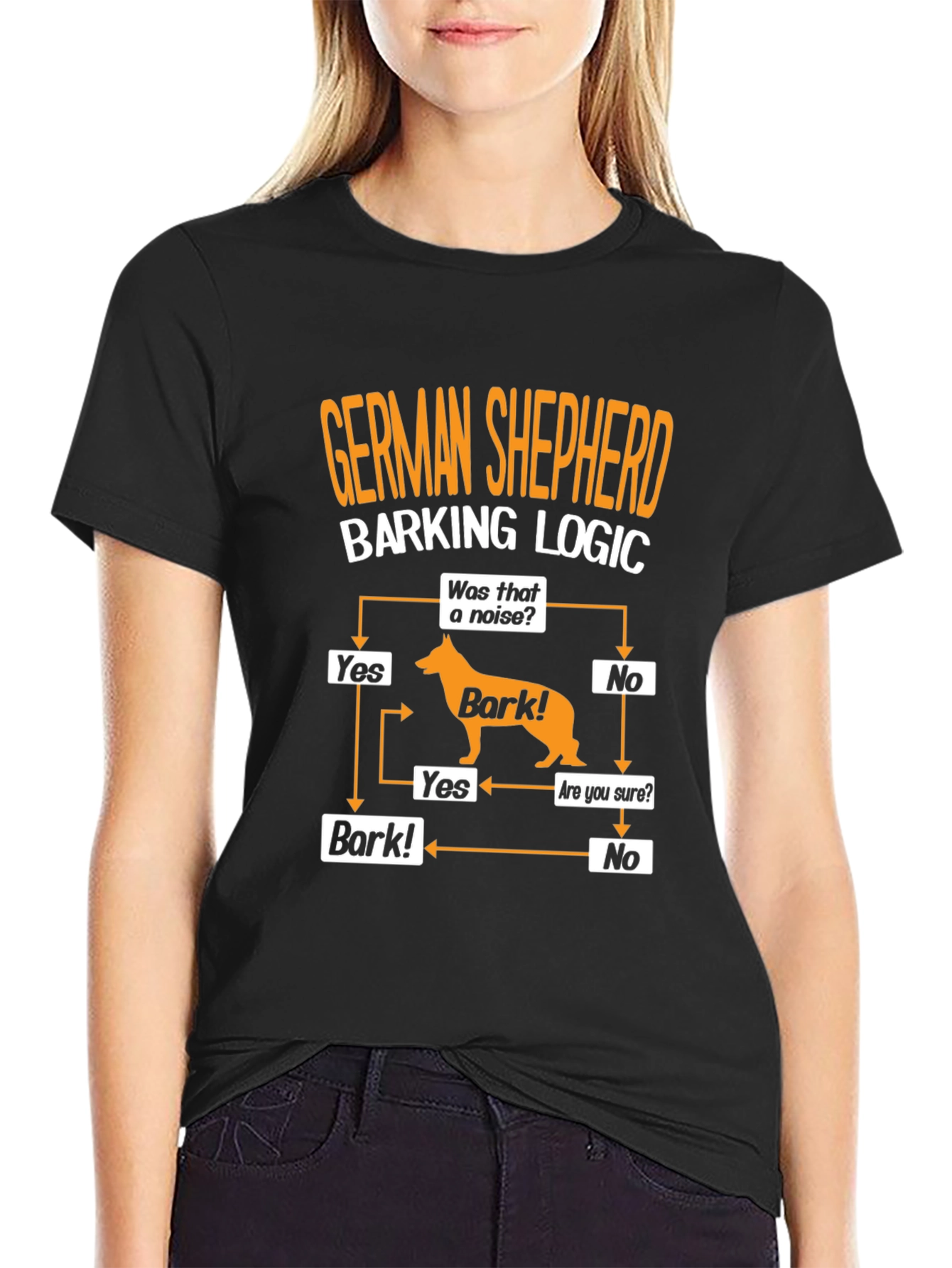 German Shepherd Barking Logic T-Shirt - Dog Lover Tee