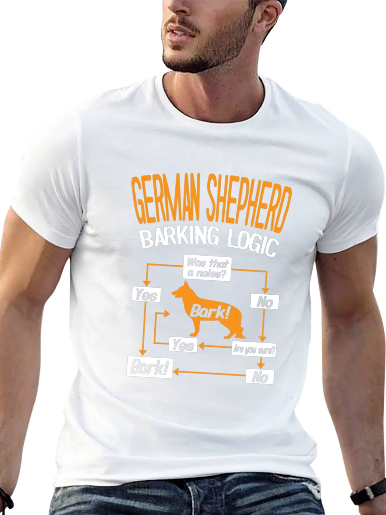German Shepherd Barking Logic T-Shirt - Dog Lover Tee