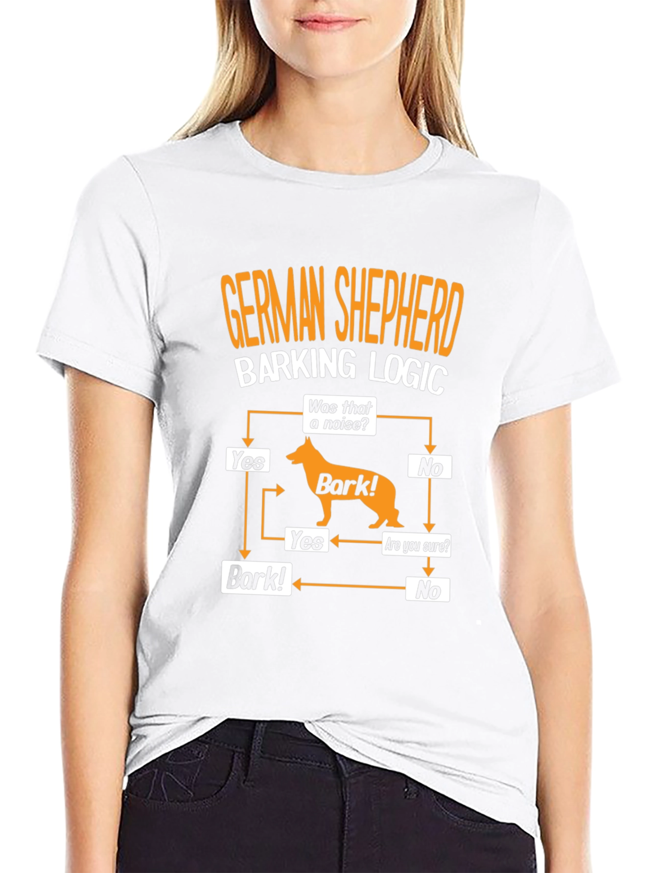 German Shepherd Barking Logic T-Shirt - Dog Lover Tee