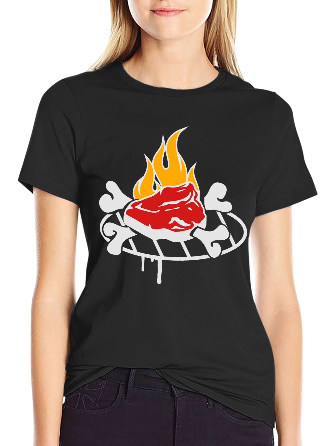 Funny Grilling Graphic Tee - Steak & Bones Design