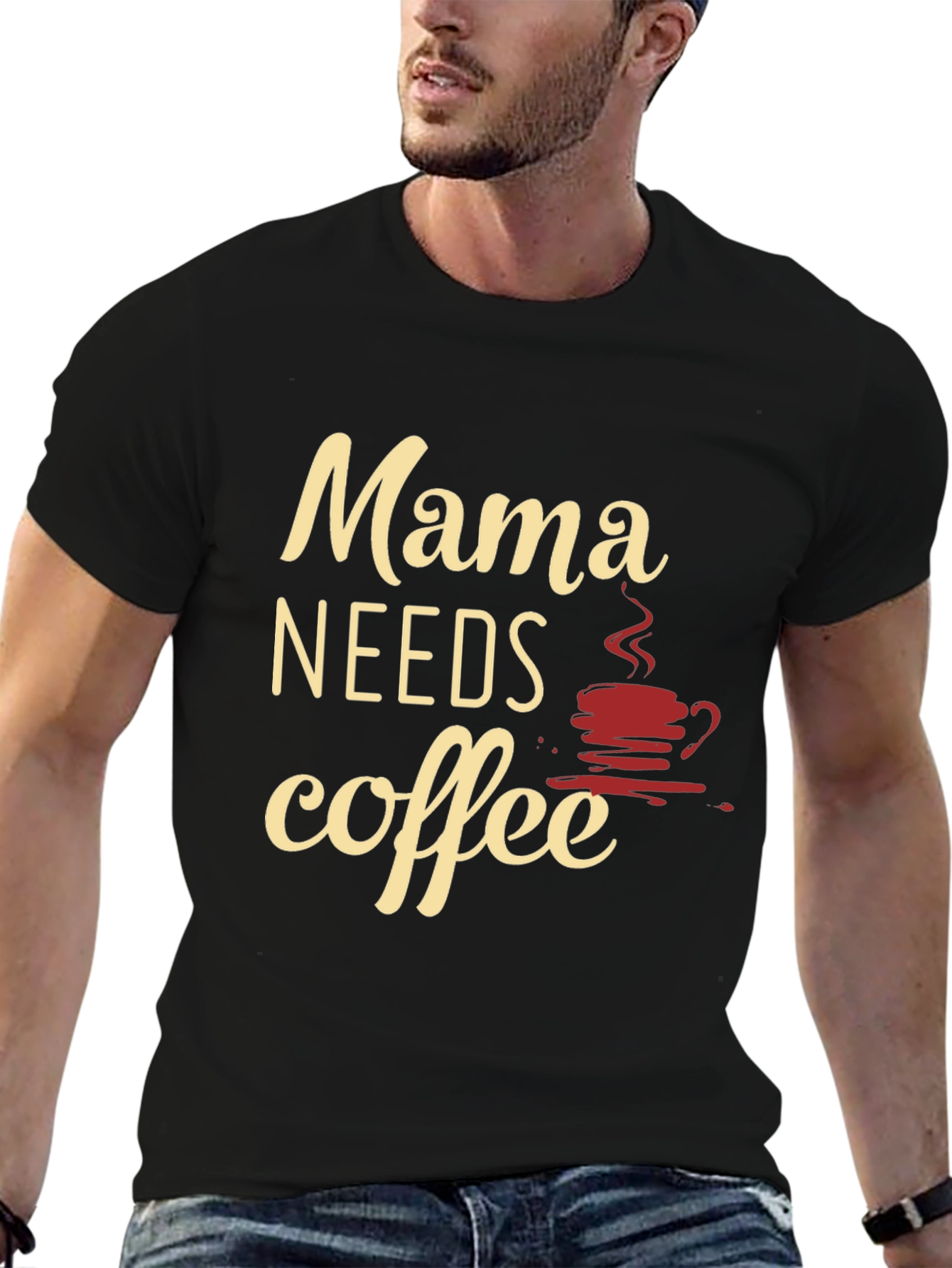 Mama Needs Coffee Black T-Shirt