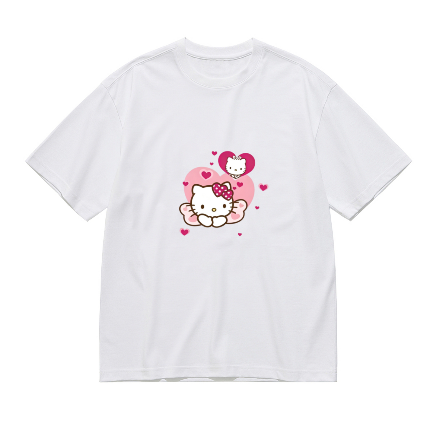 Angel Wing Heart Hello Kitty Sweet Romantic Plus?Size Women Tee