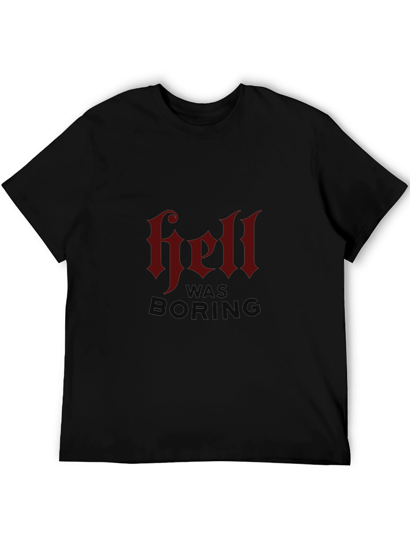 Hell Was Boring Graphic T-Shirt - Black