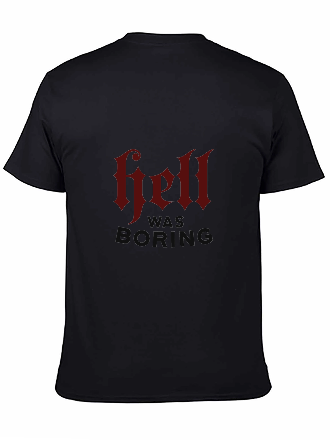 Hell Was Boring Graphic T-Shirt - Black