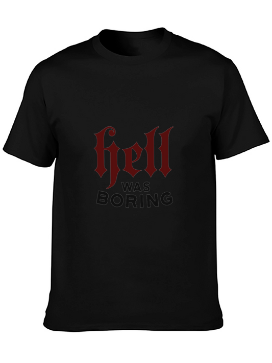 Hell Was Boring Graphic T-Shirt - Black