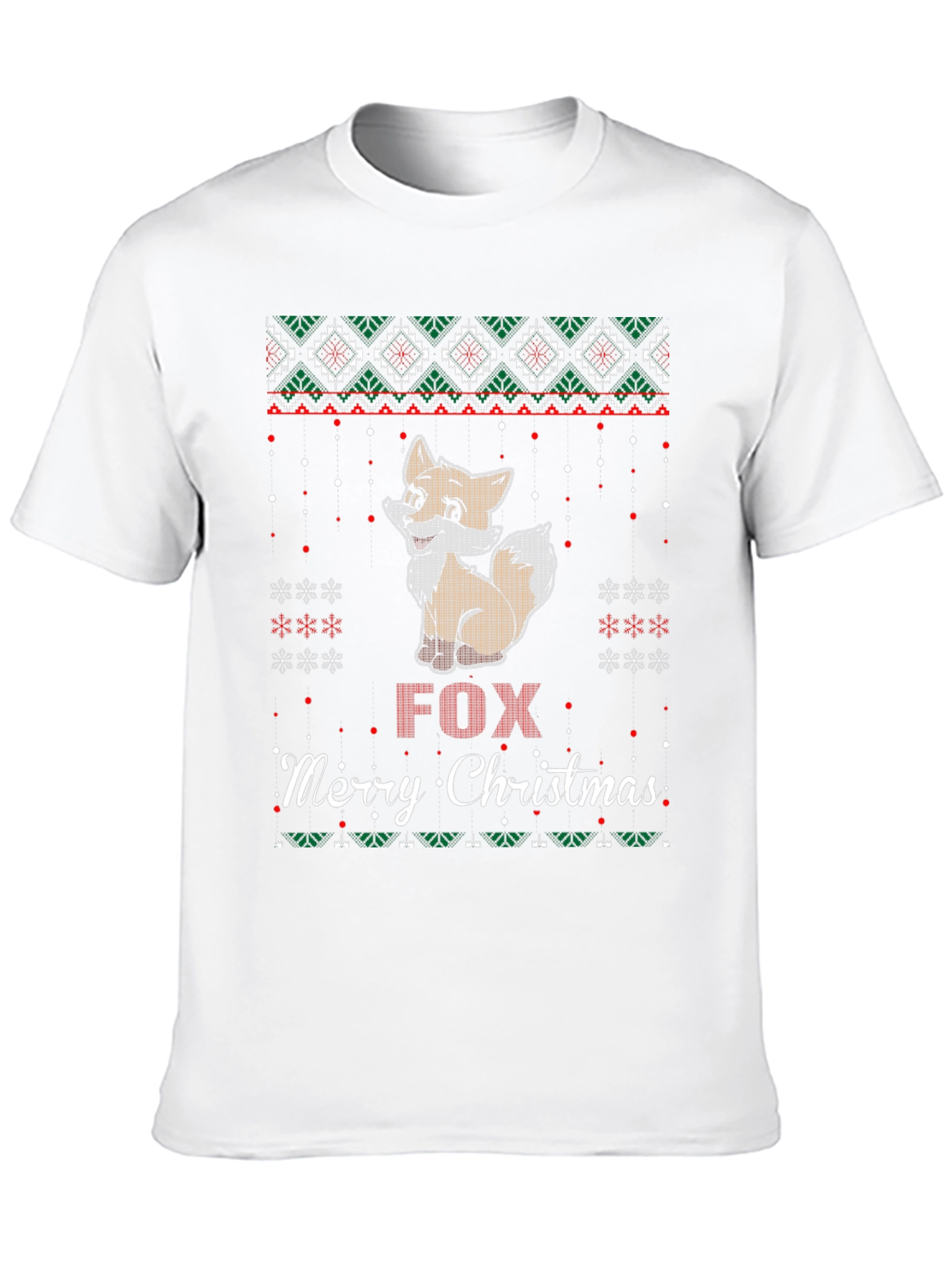 Fox Merry Christmas Graphic T-Shirt