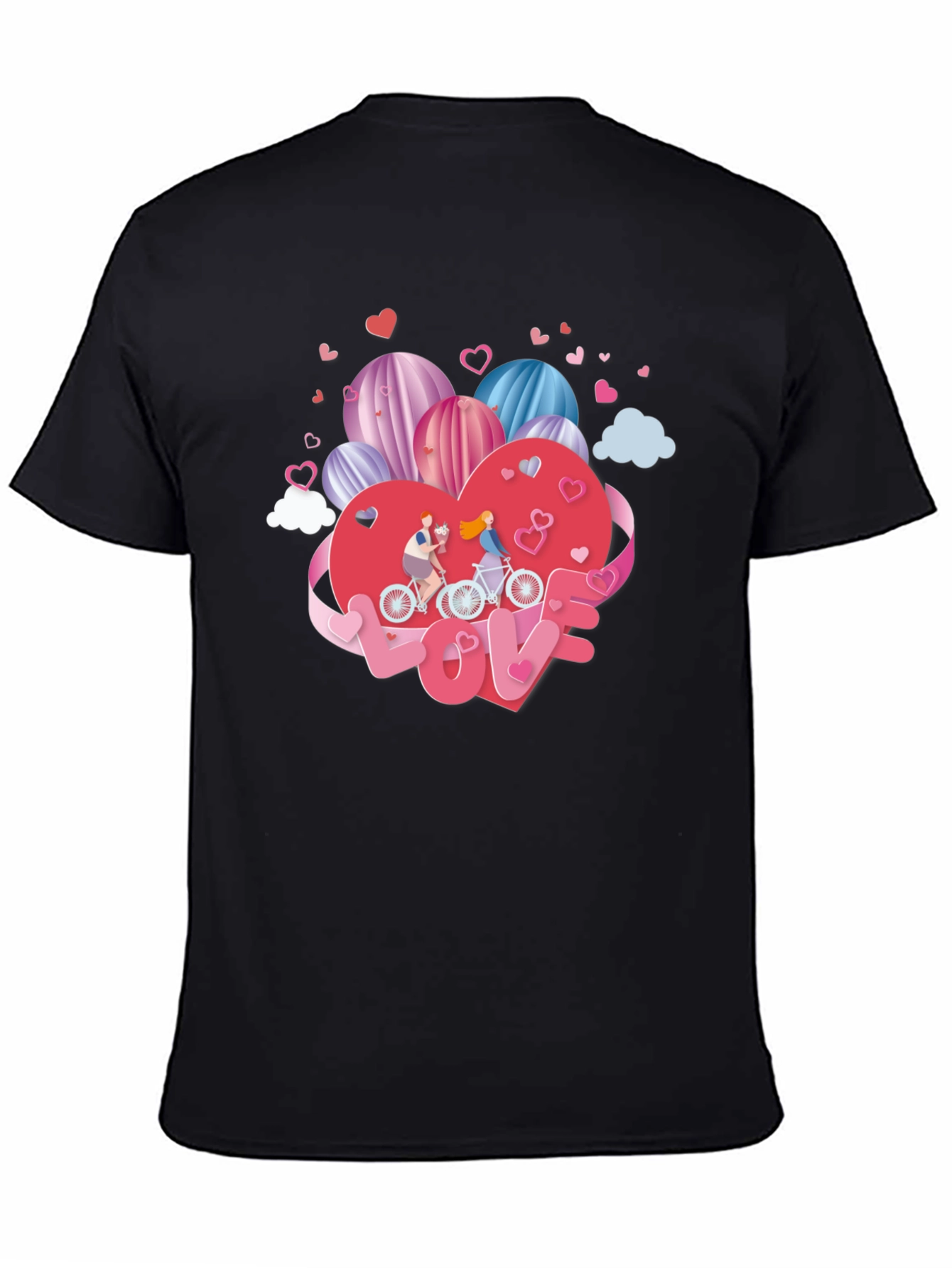 Romantic Valentines Day Couple Bike Ride T-Shirt