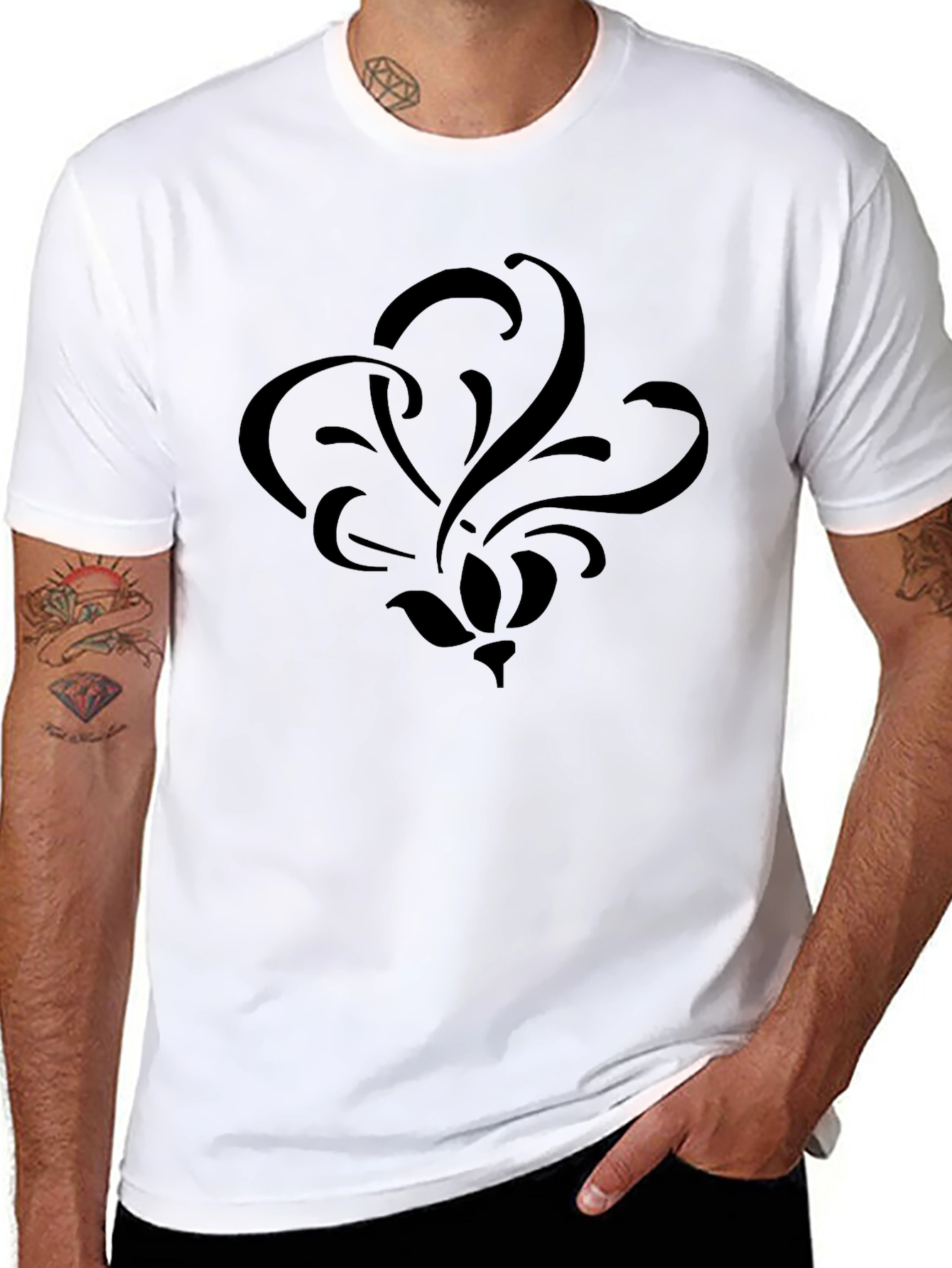 Elegant Black Floral Graphic T-Shirt