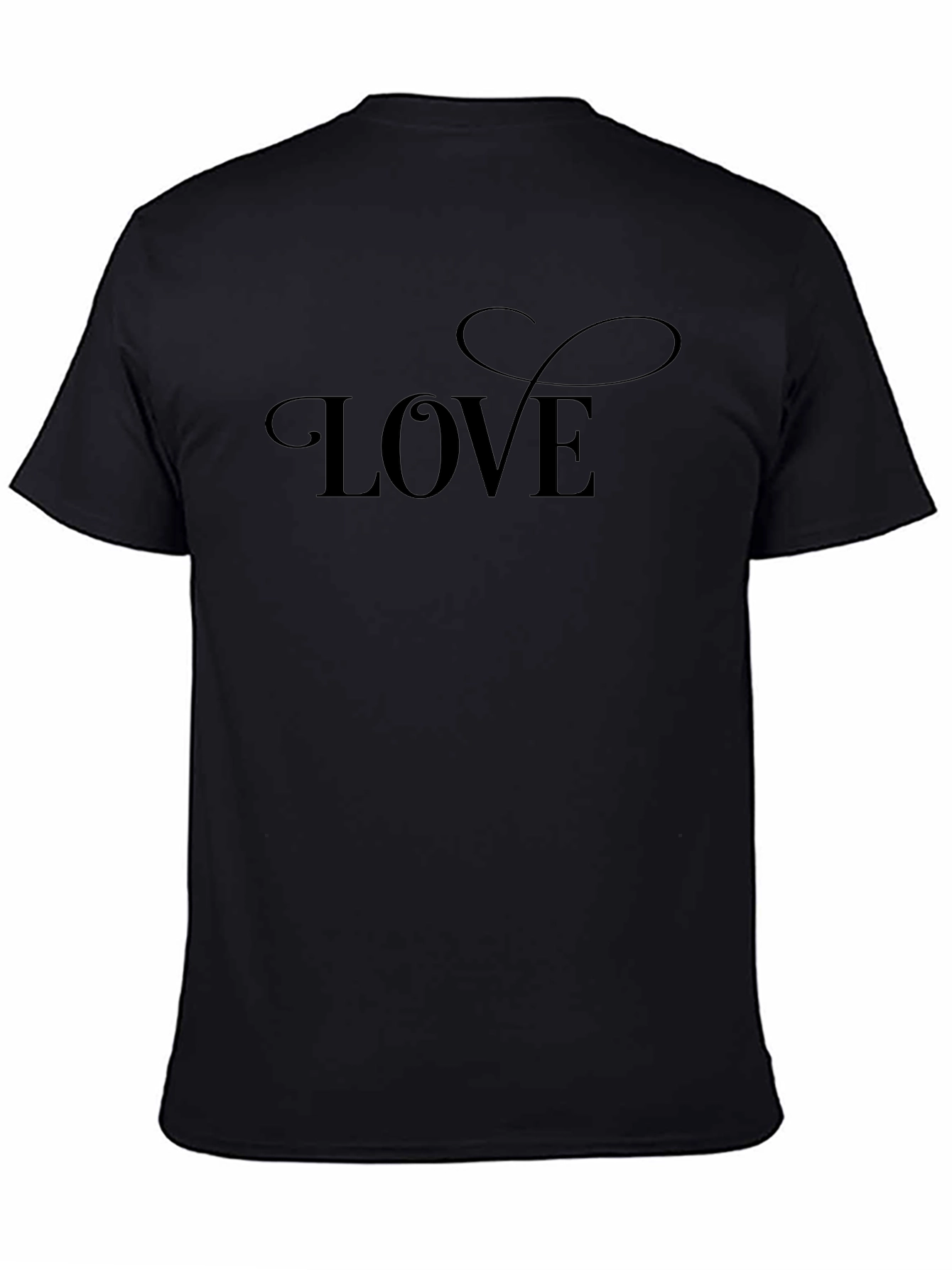 Love Script Black T-Shirt - Stylish Casual Wear