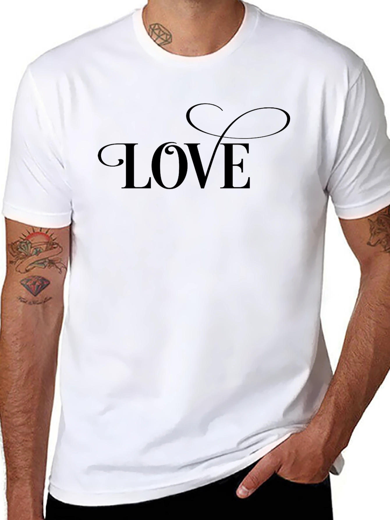 Love Script Black T-Shirt - Stylish Casual Wear