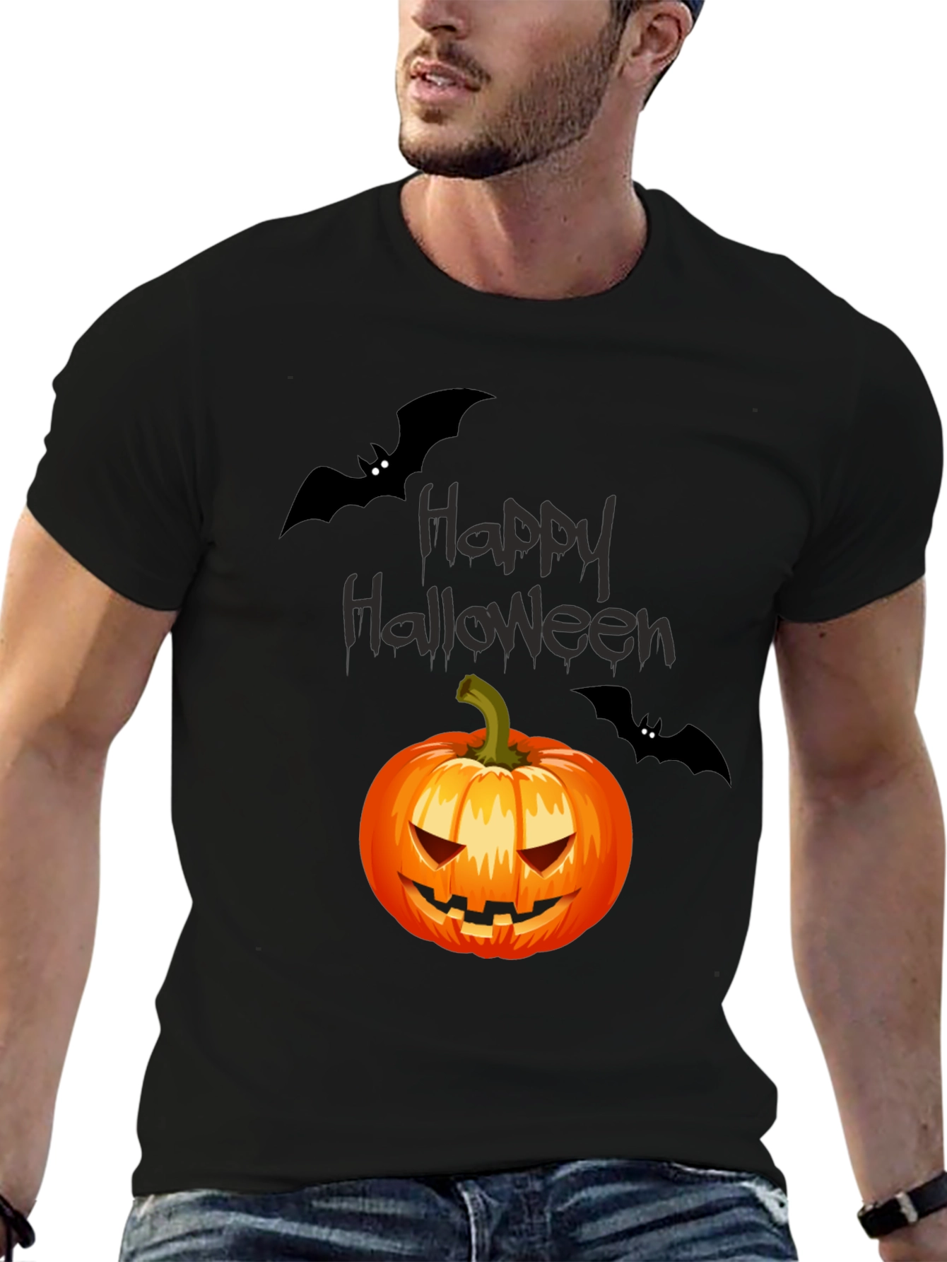 Happy Halloween Pumpkin & Bats T-Shirt