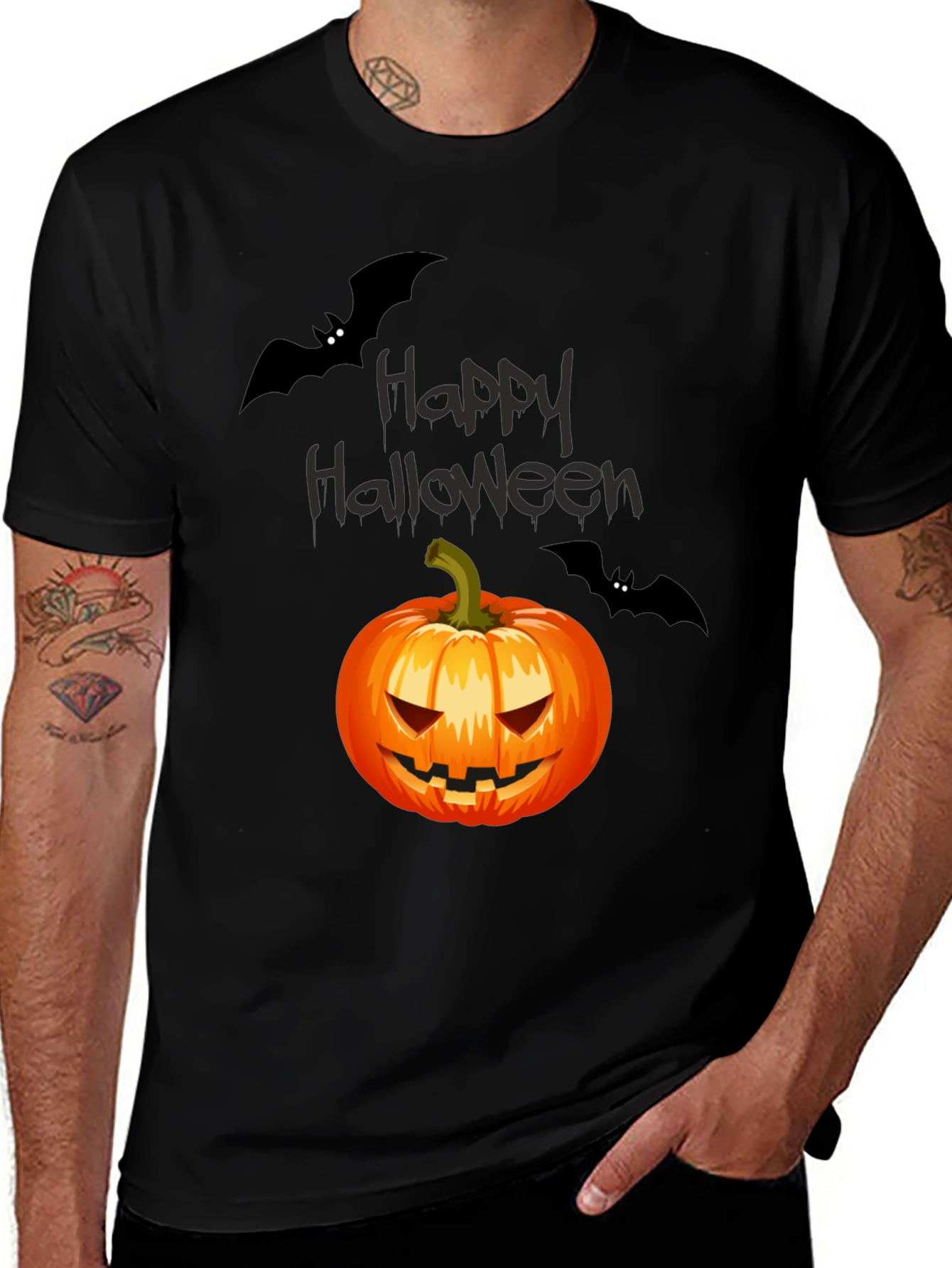 Happy Halloween Pumpkin & Bats T-Shirt