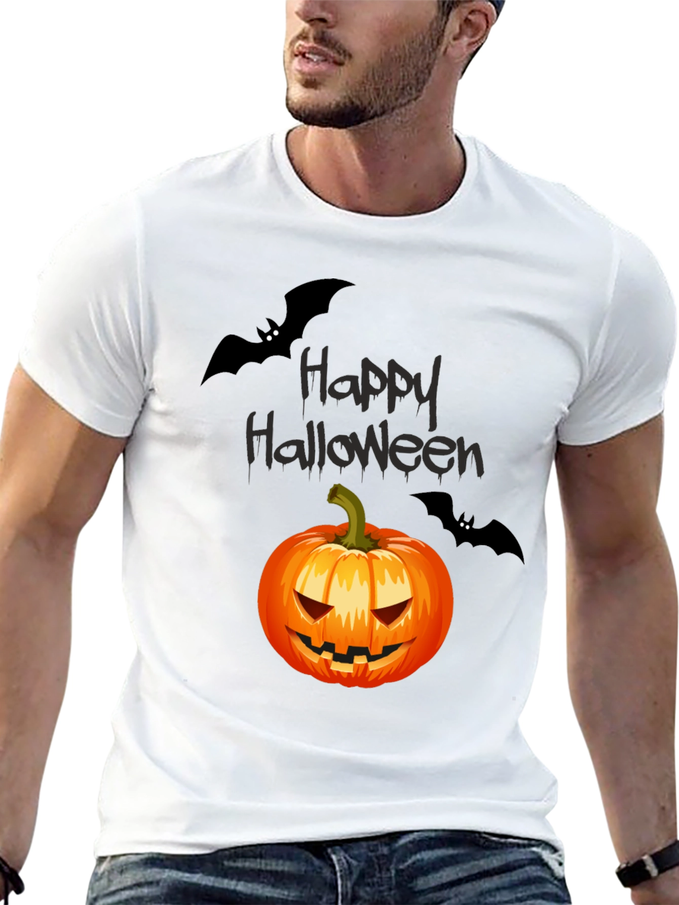 Happy Halloween Pumpkin & Bats T-Shirt