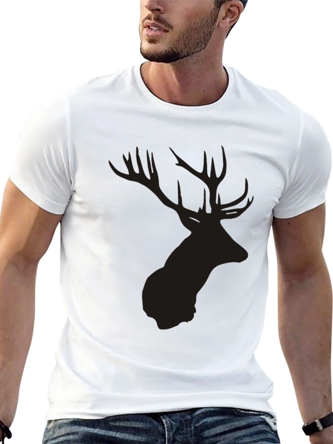 Black Deer Silhouette Graphic Tee
