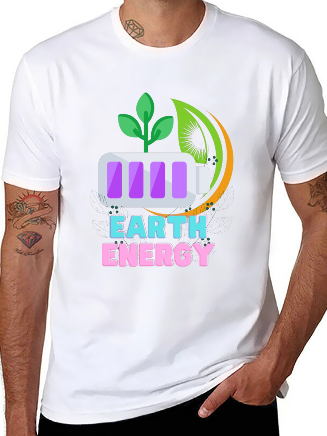 Earth Energy Graphic Tee - Sustainable Style