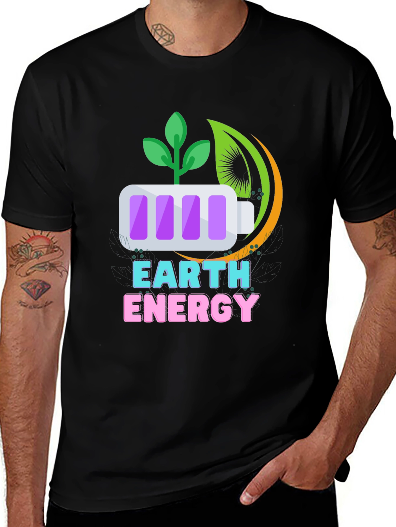 Earth Energy Graphic Tee - Sustainable Style