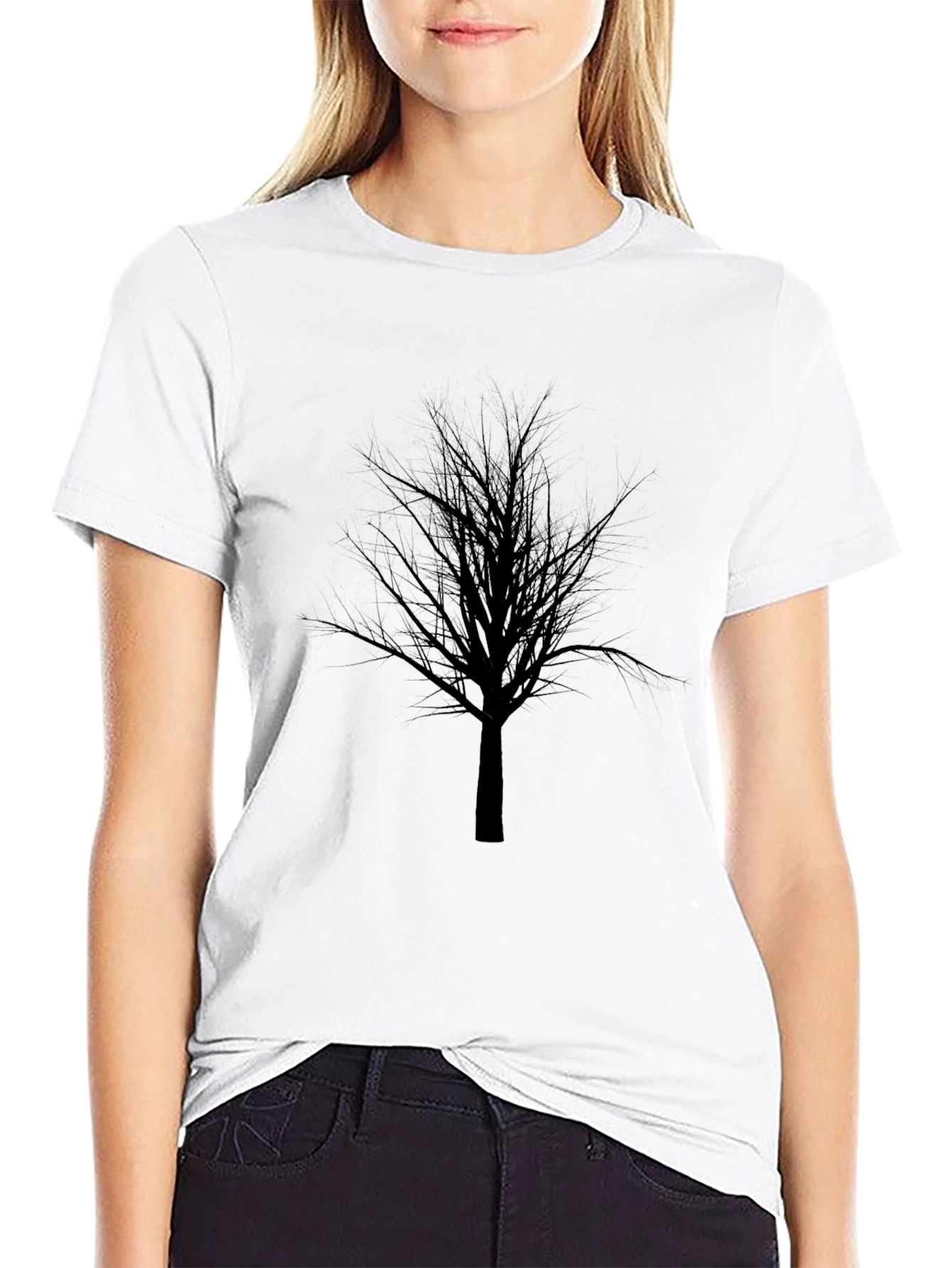 Mens Black T-Shirt with Tree Graphic