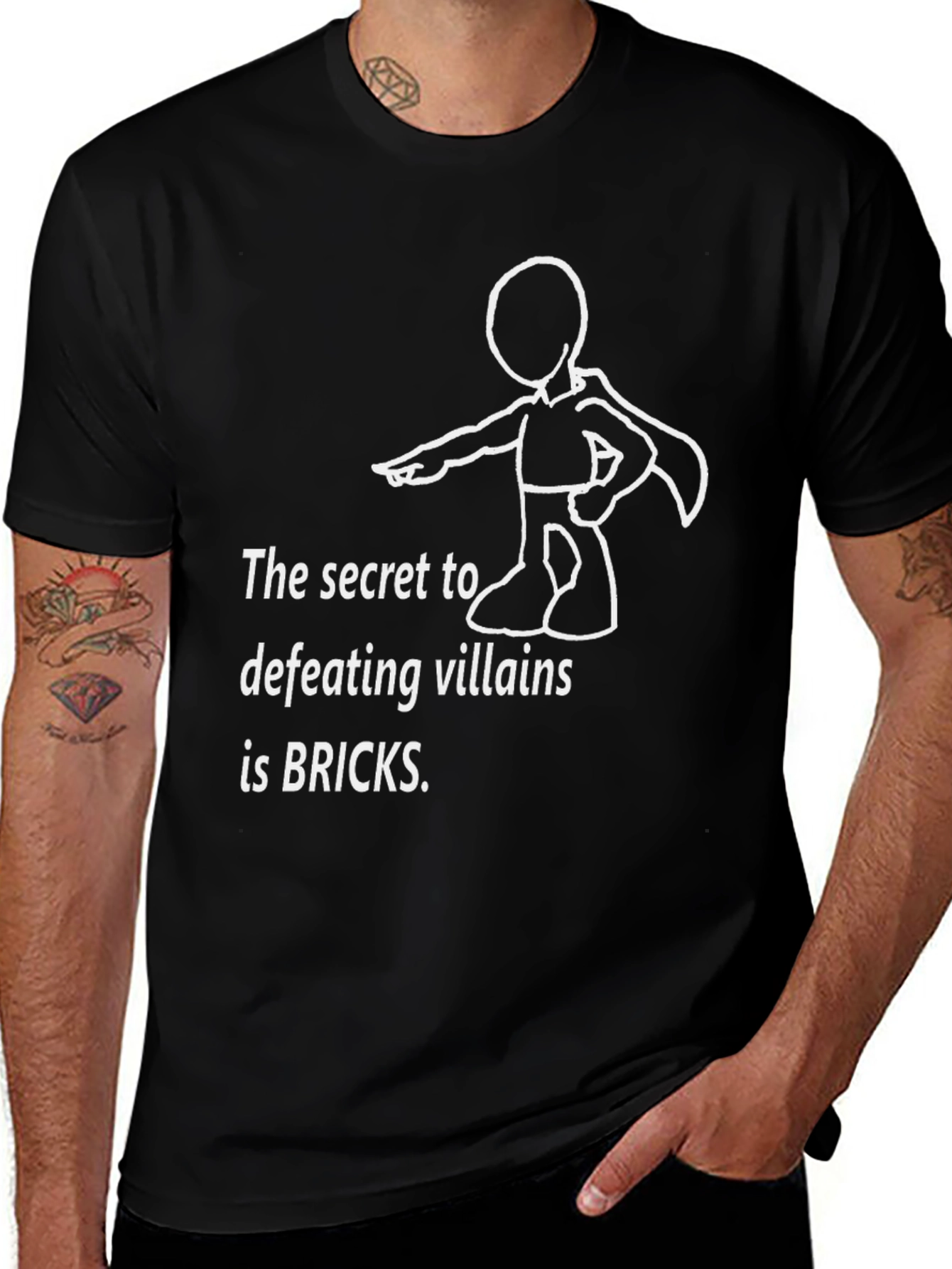 Secret to Defeating Villains Bricks T-Shirt