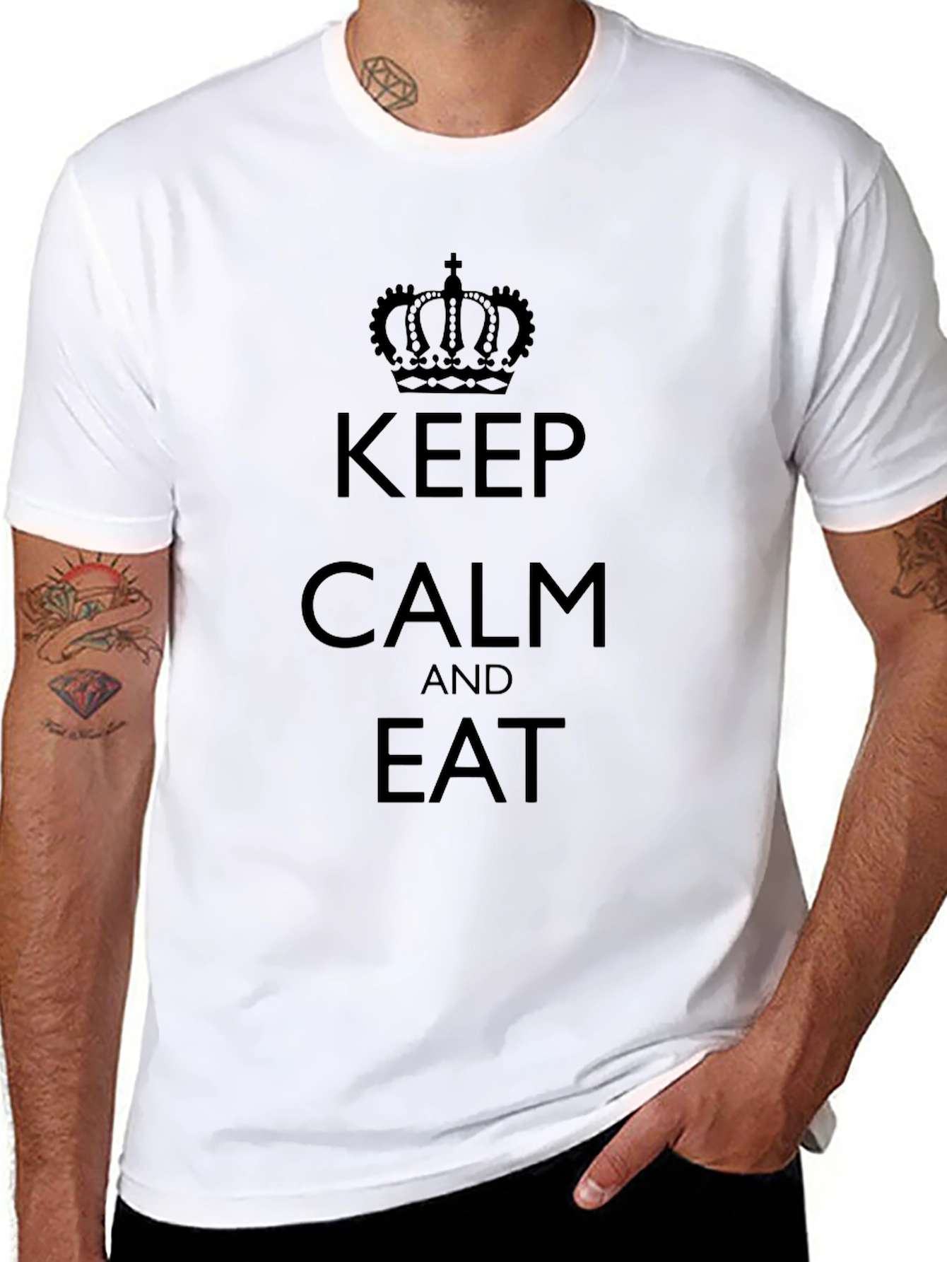 Keep Calm and Eat Black T-Shirt