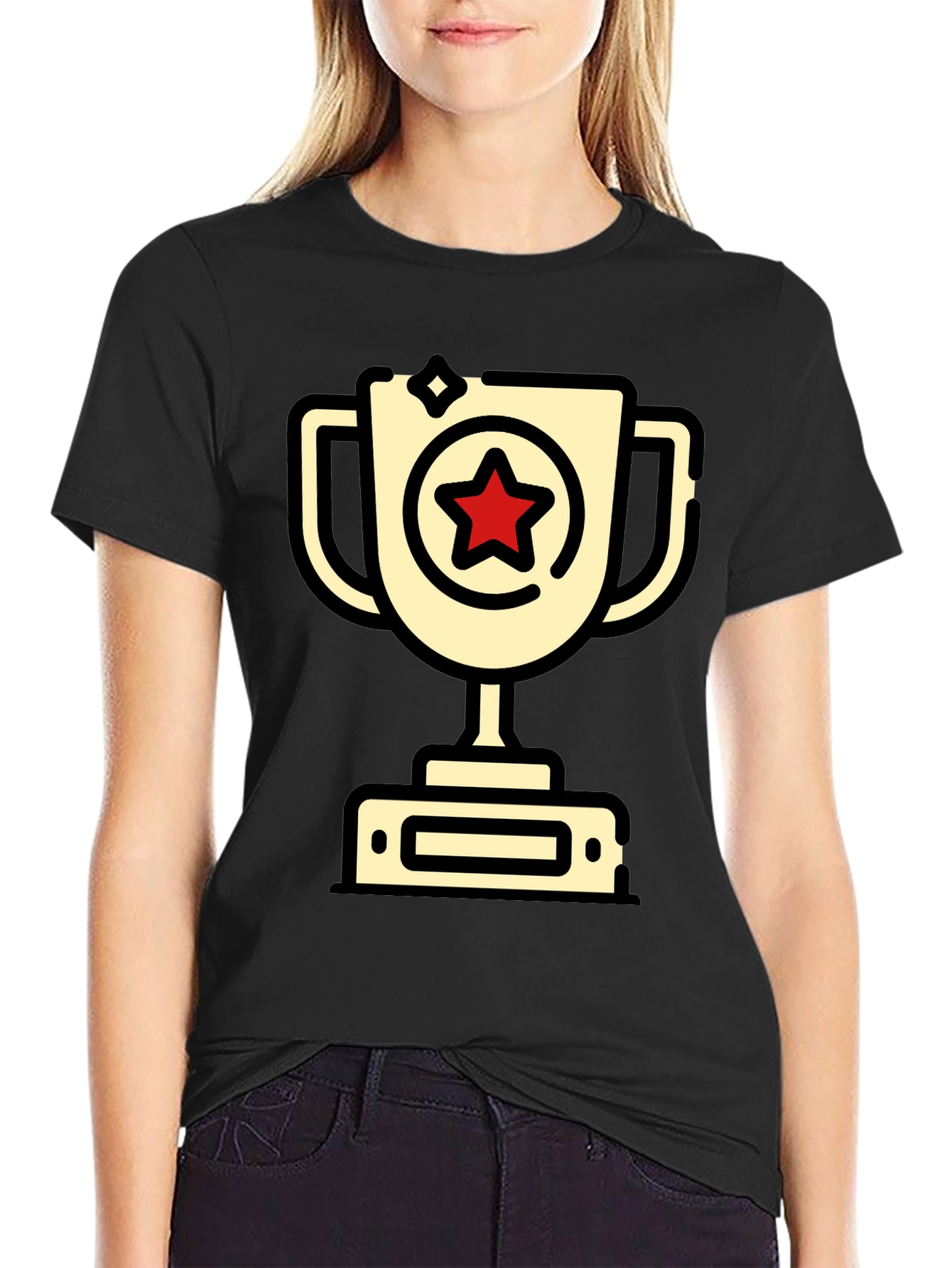 Winners Trophy T-Shirt - Champion Star Design
