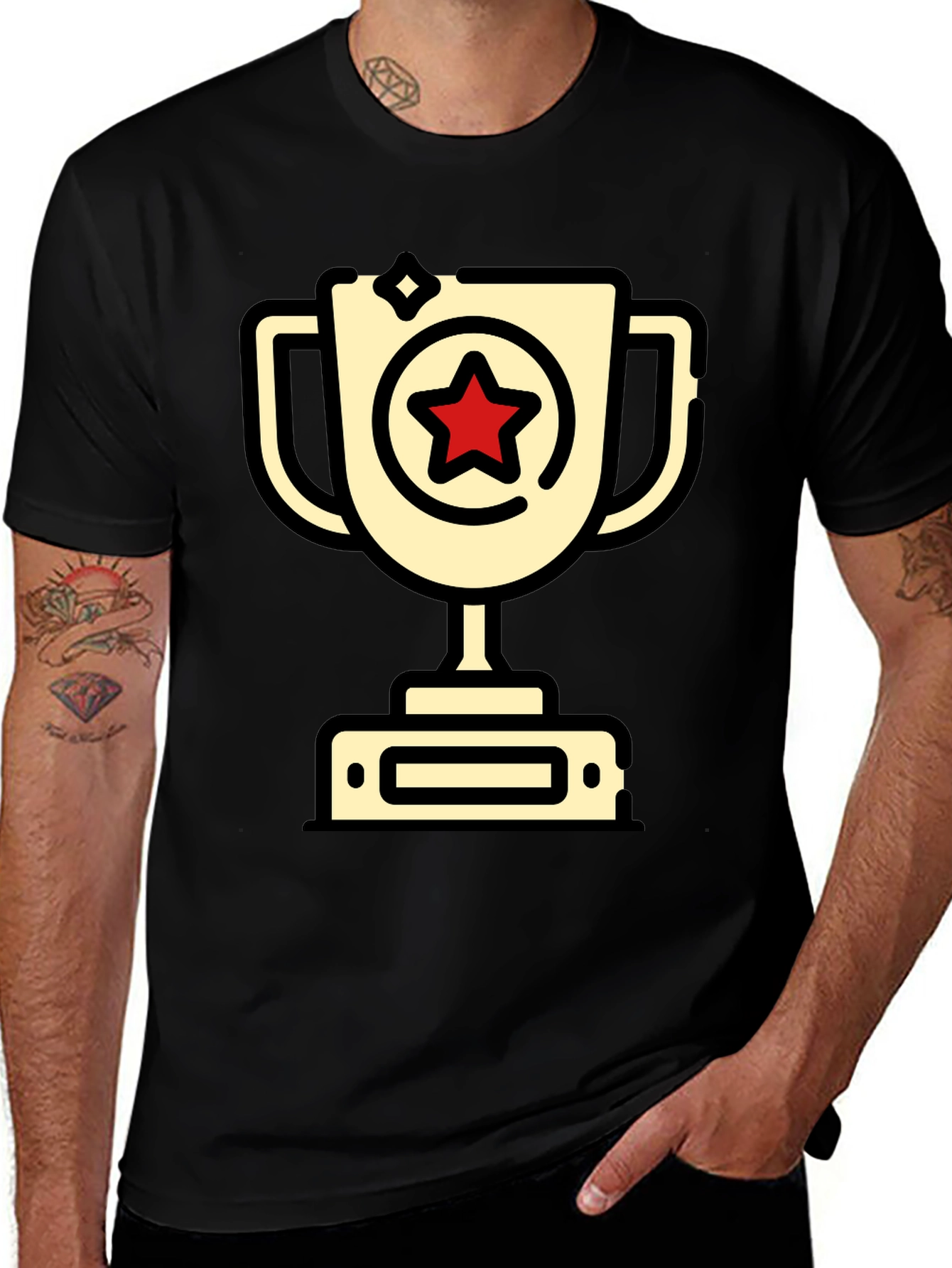 Winners Trophy T-Shirt - Champion Star Design